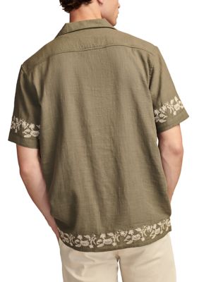 Big & Tall Embroidered Camp Collar Shirt