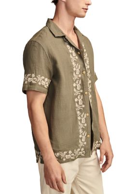 Big & Tall Embroidered Camp Collar Shirt