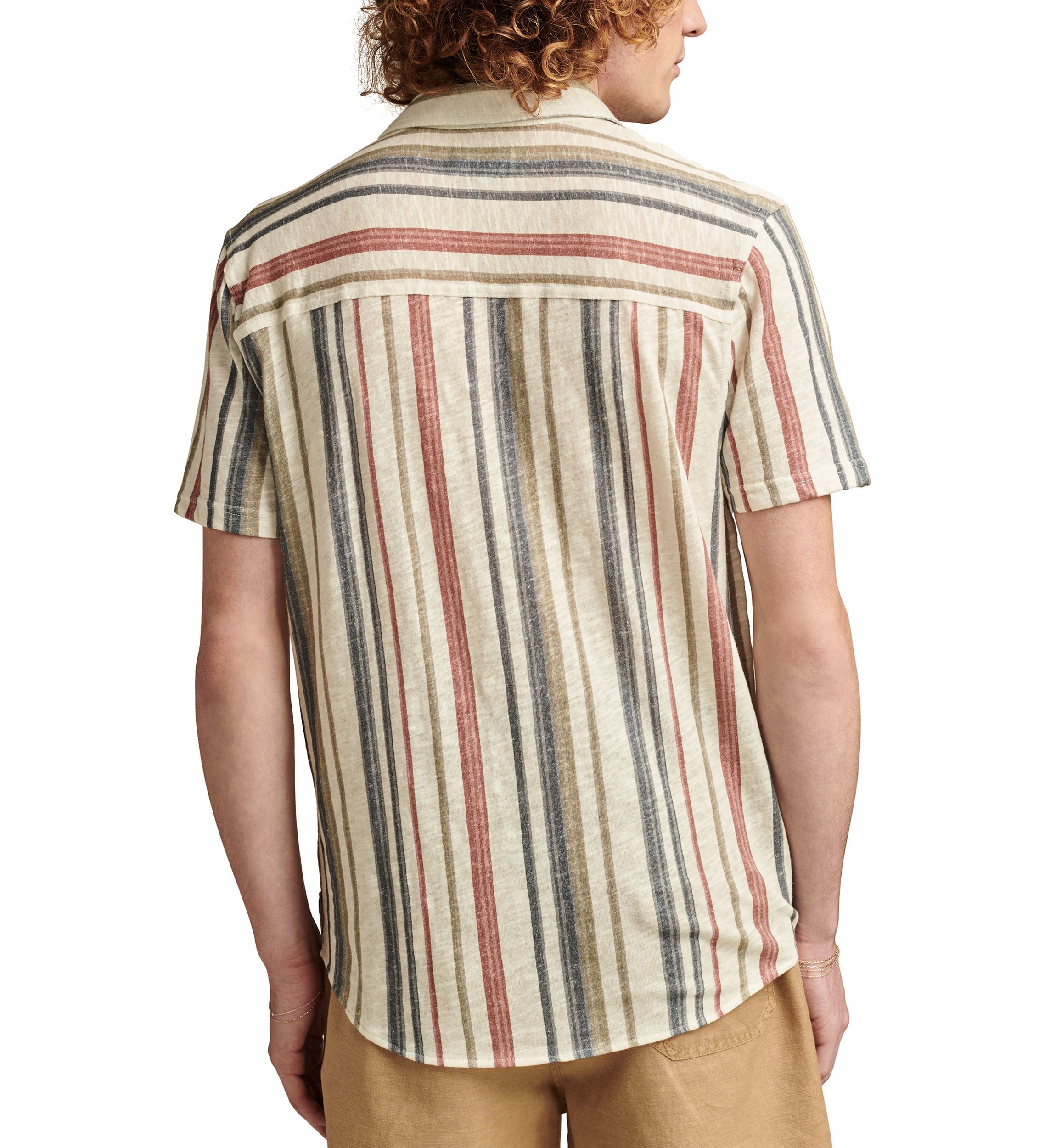 Big & Tall Multi Stripe Linen Button Down Shirt