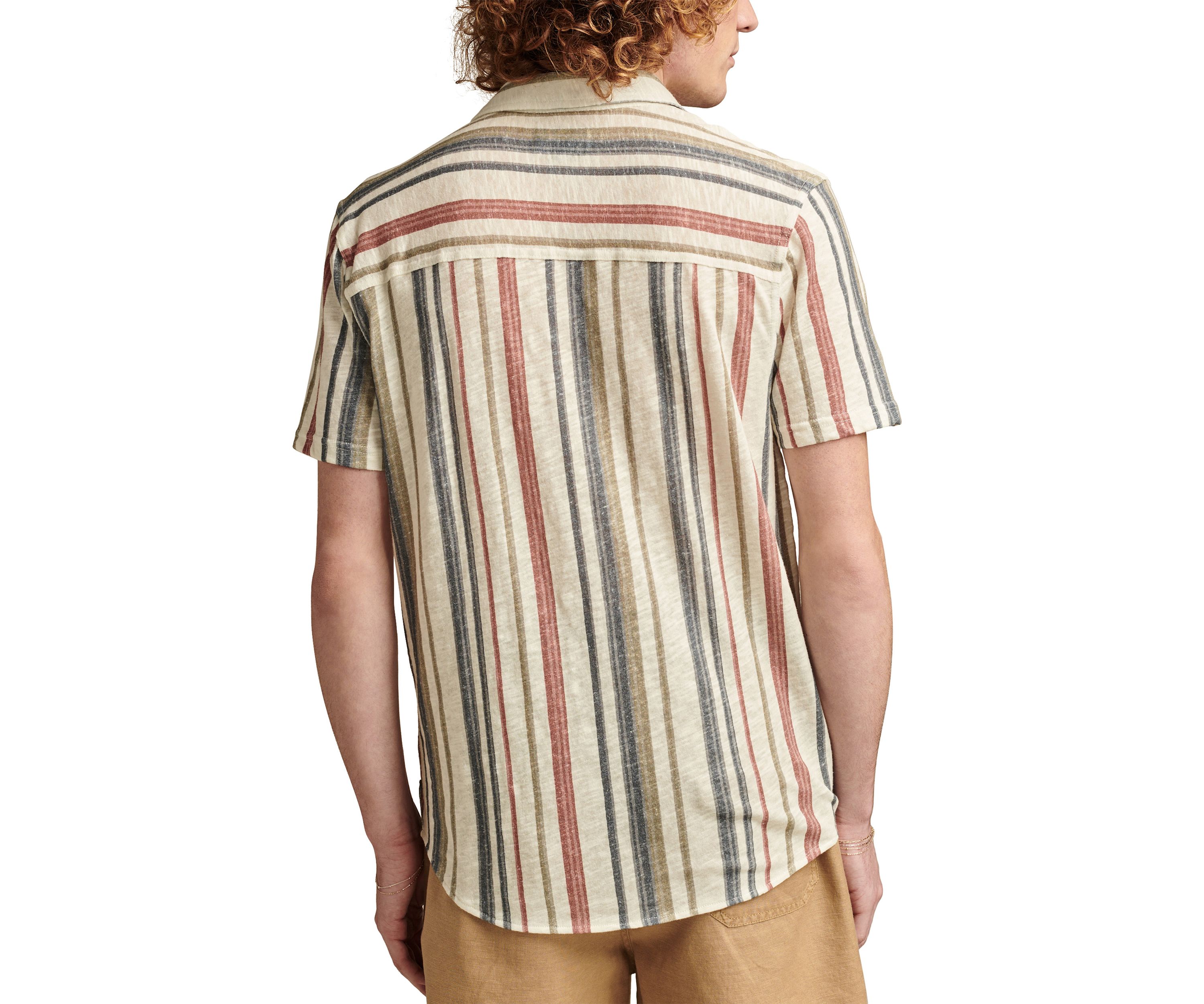 Big & Tall Multi Stripe Linen Button Down Shirt