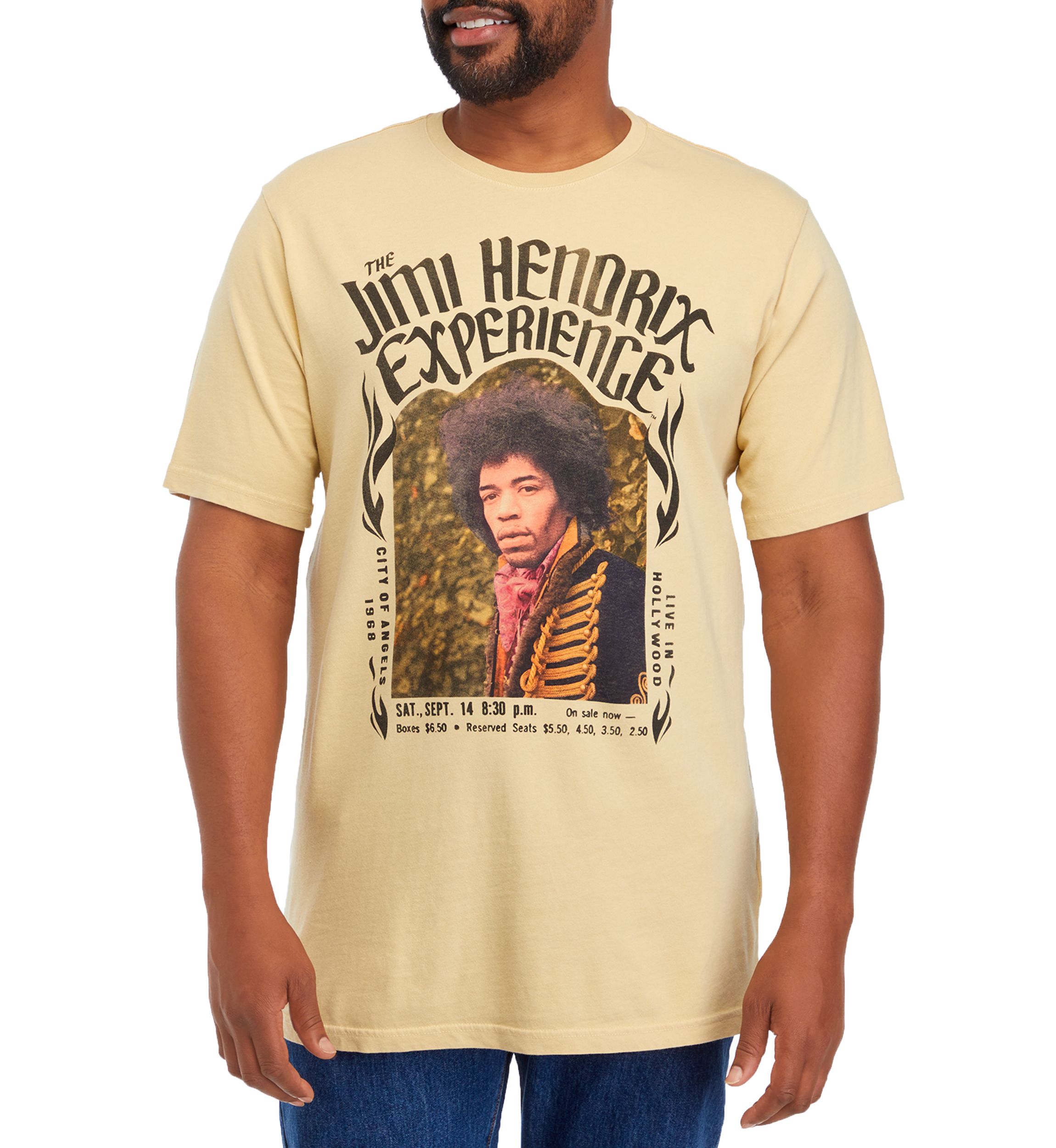 Big & Tall Short Sleeve Jimi Hendrix Photo Graphic T-Shirt