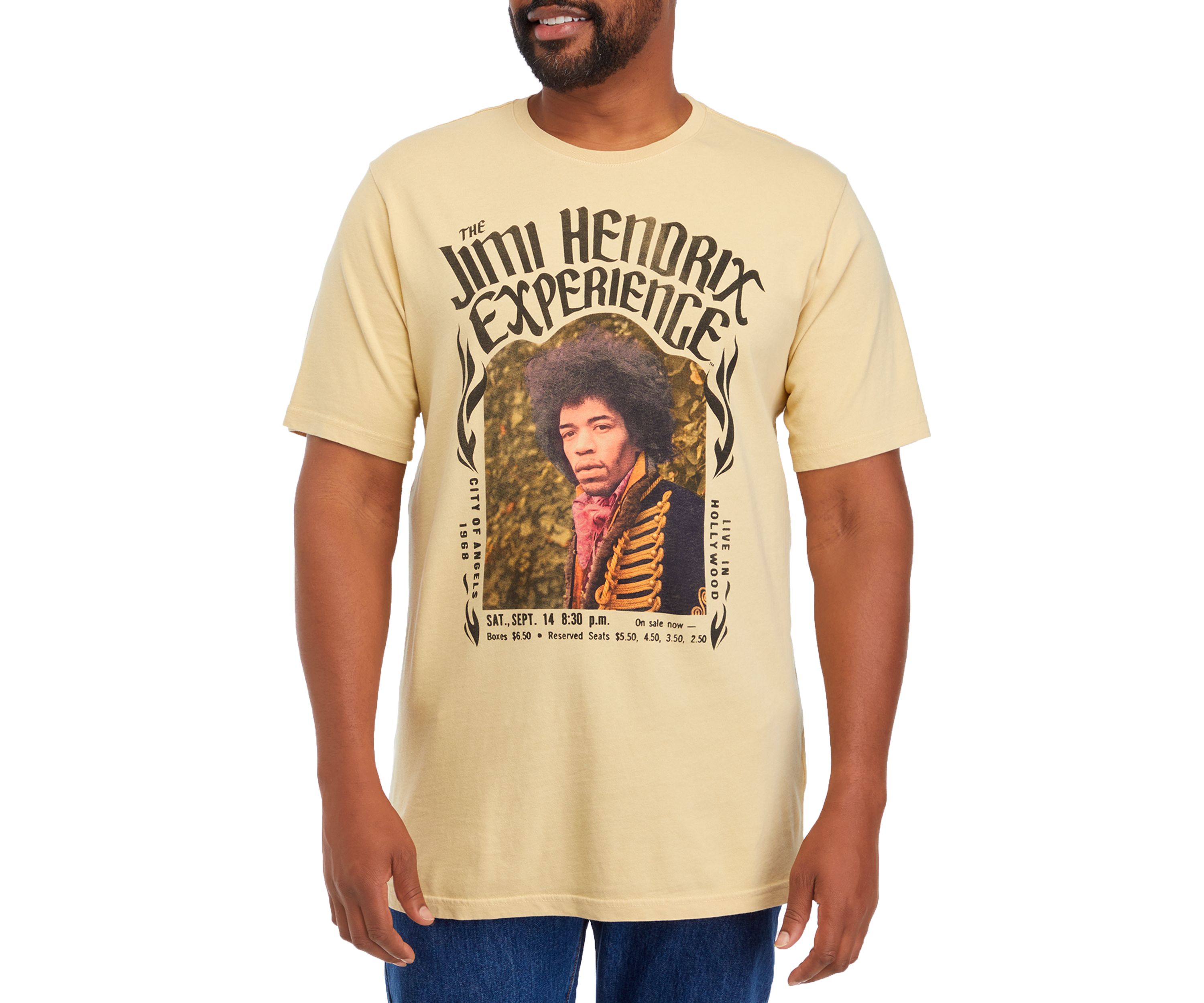 Big & Tall Short Sleeve Jimi Hendrix Photo Graphic T-Shirt