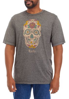Big & Tall Short Sleeve Sugar Skull Graphic T-Shirt