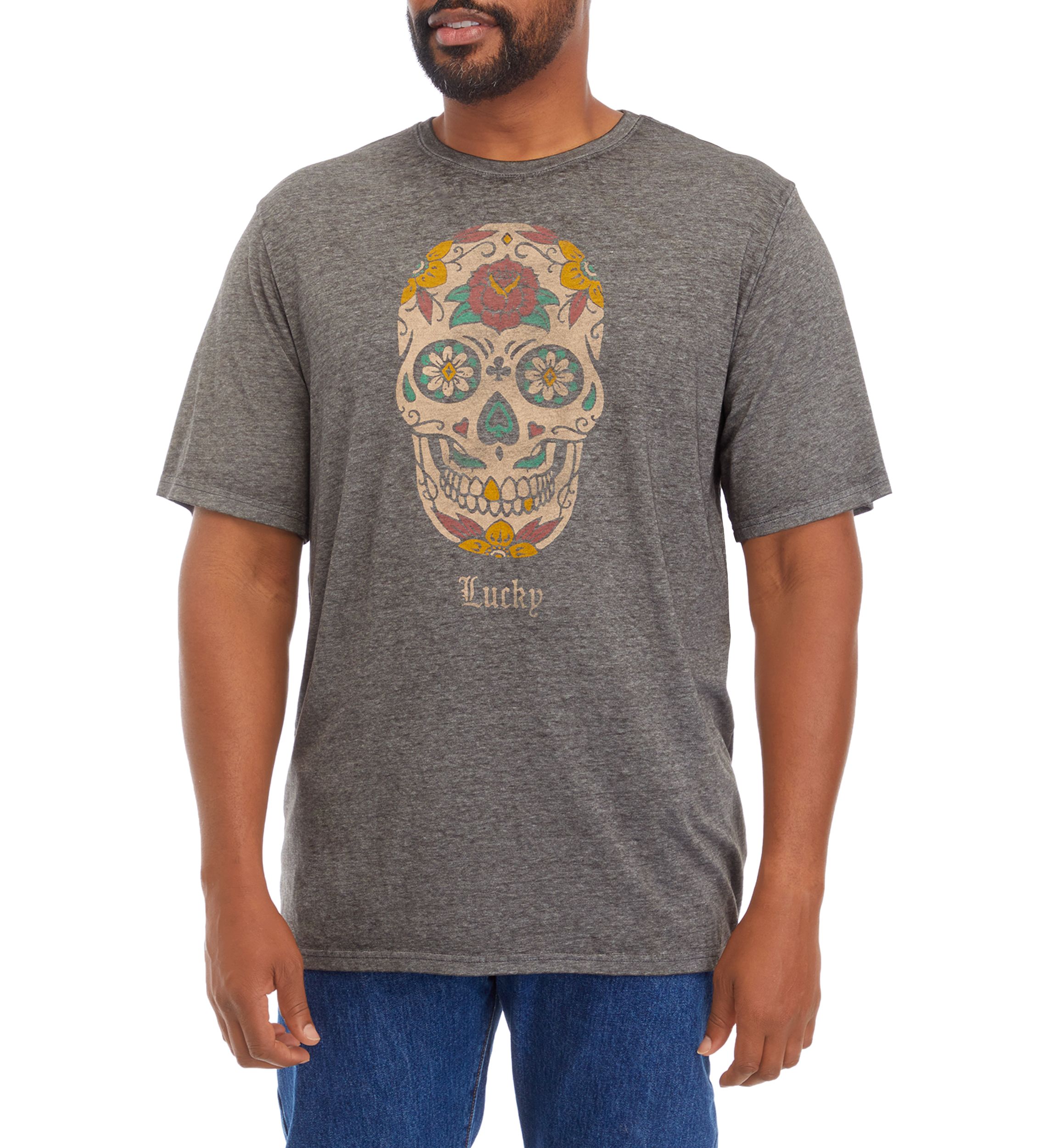 Big & Tall Short Sleeve Sugar Skull Graphic T-Shirt