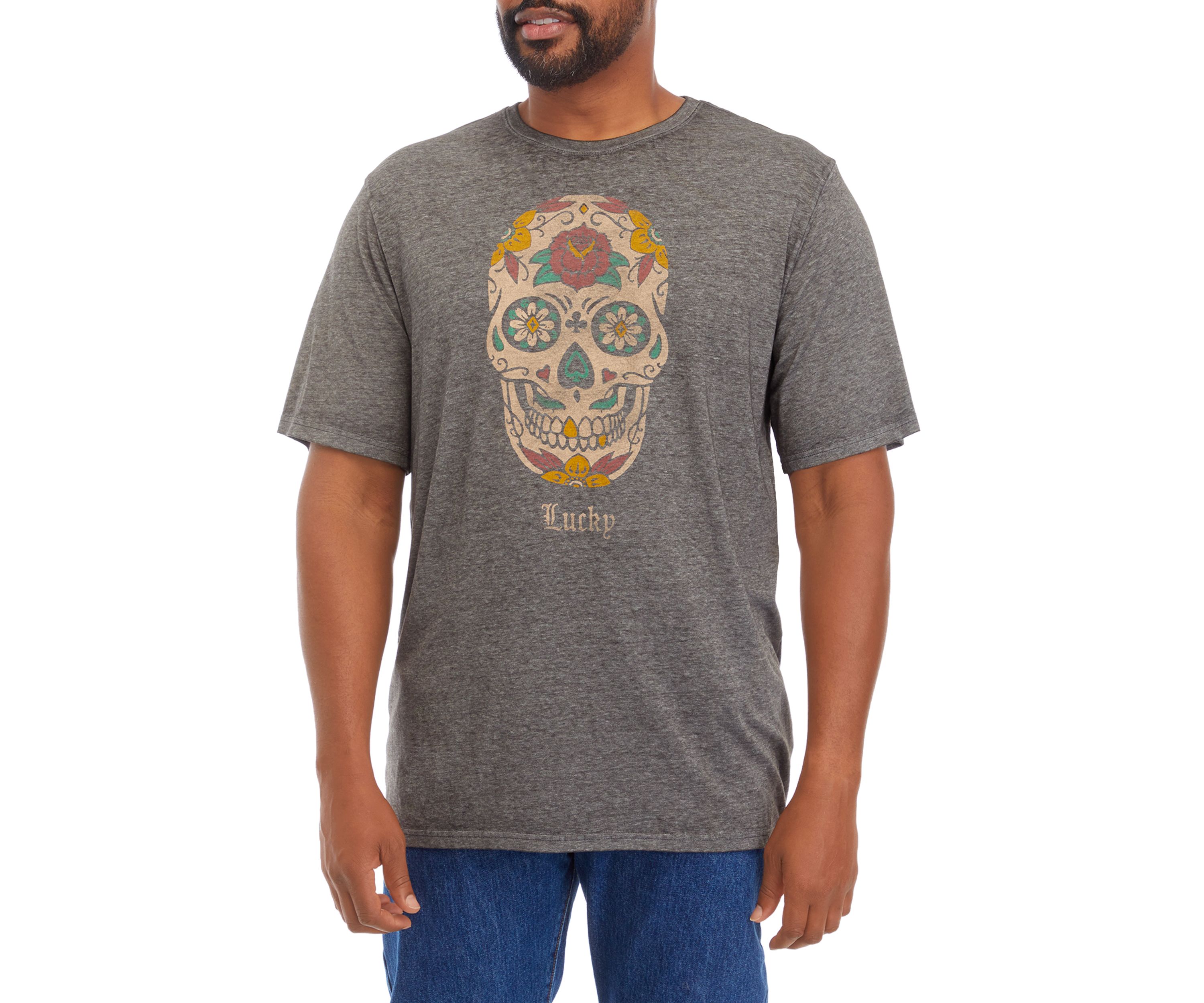 Big & Tall Short Sleeve Sugar Skull Graphic T-Shirt