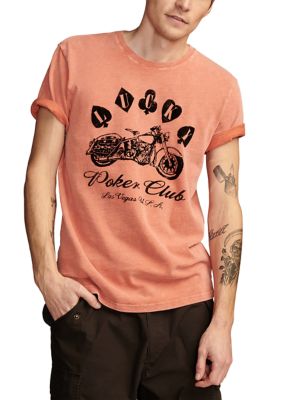 Lucky Brand Men's Big & Tall Poker Club Short Sleeve Graphic T-Shirt