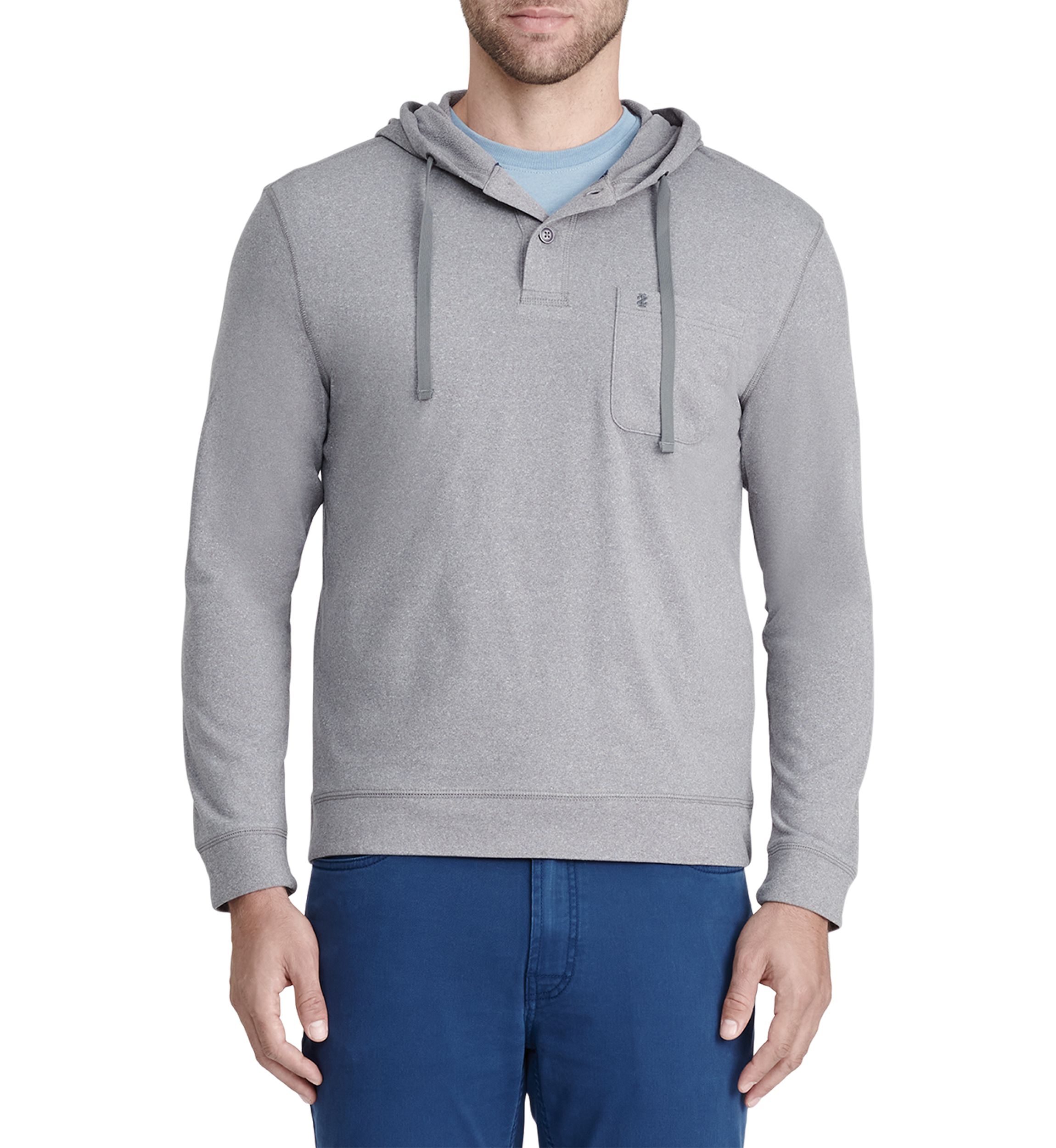 Long Sleeve Lightweight Microfleece Heather Pullover Hoodie