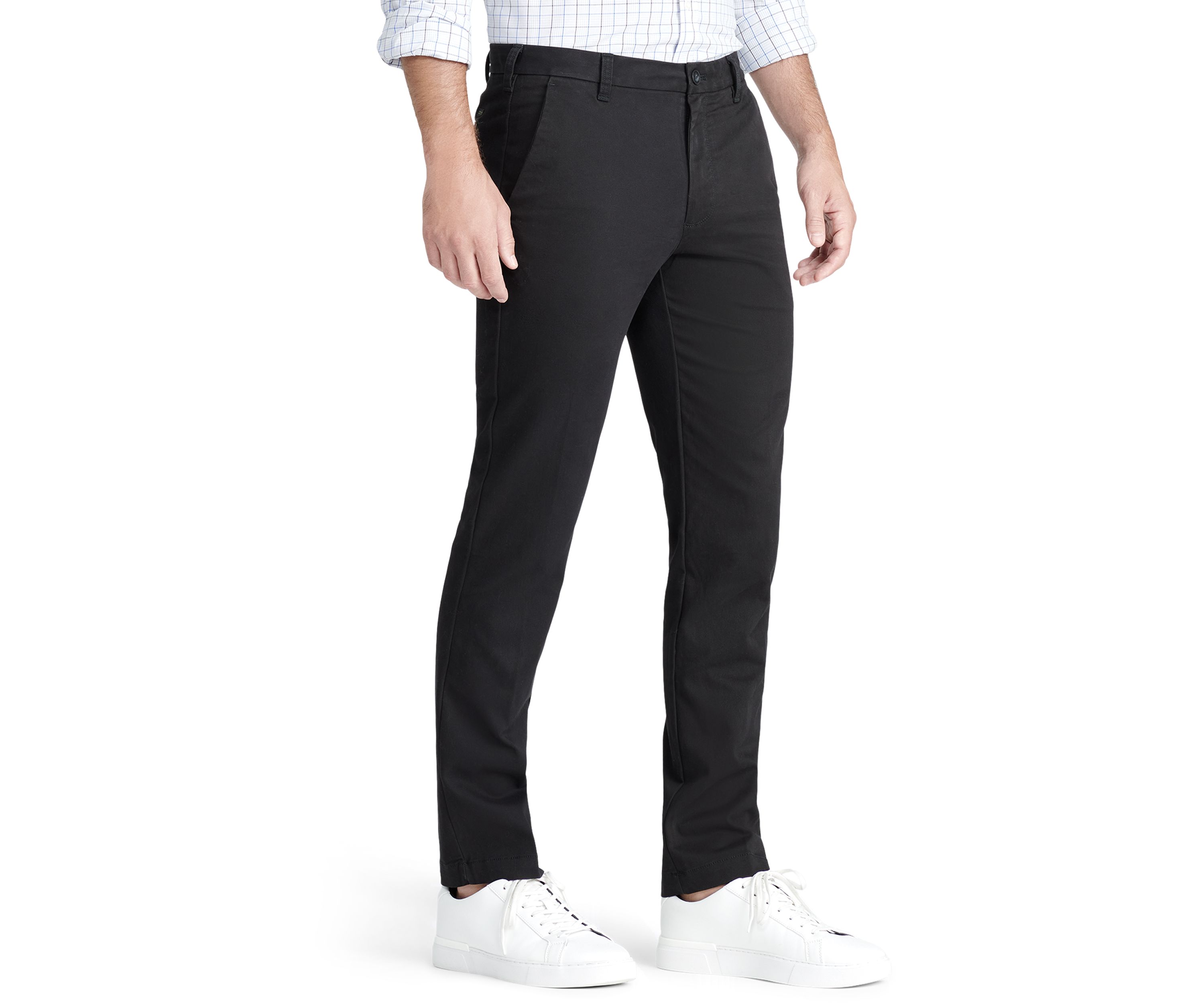 Performance Stretch Straight Fit Flat Front Chino Pants