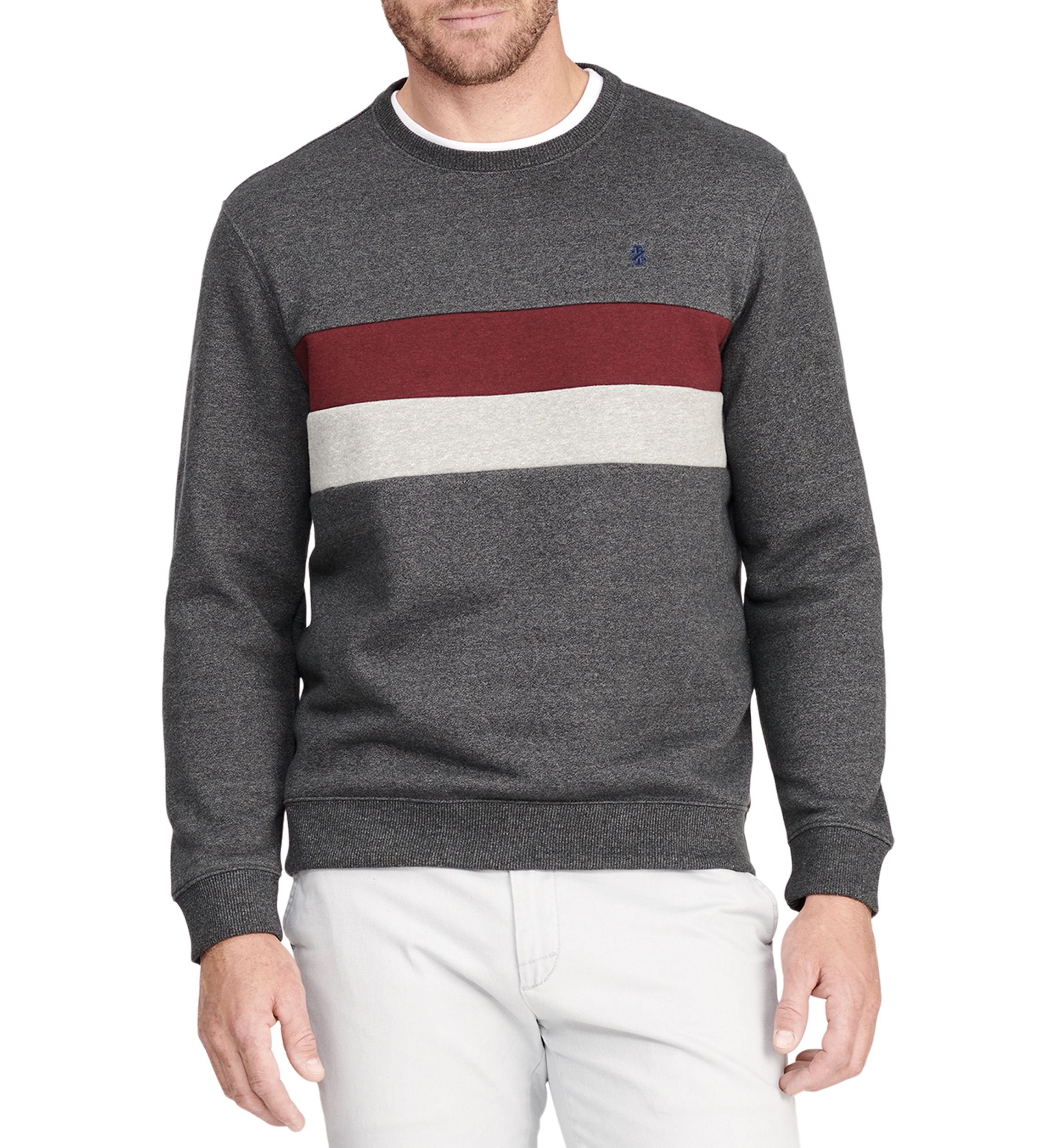 Advantage Fleece Stripe Crew Neck Shirt