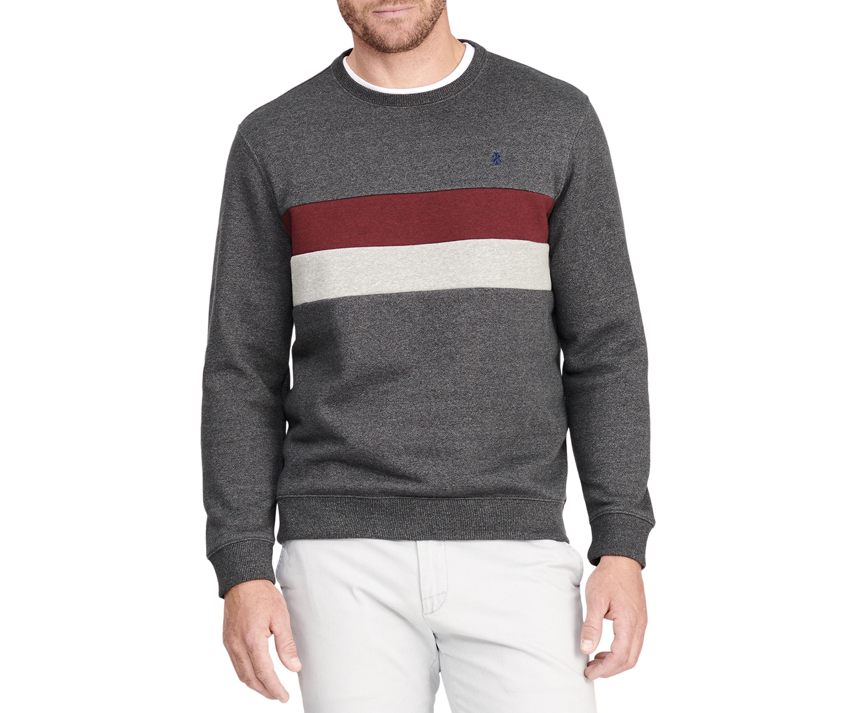 Advantage Fleece Stripe Crew Neck Shirt