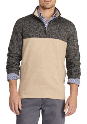 Color Block Sweater Fleece Quarter Zip Jacket