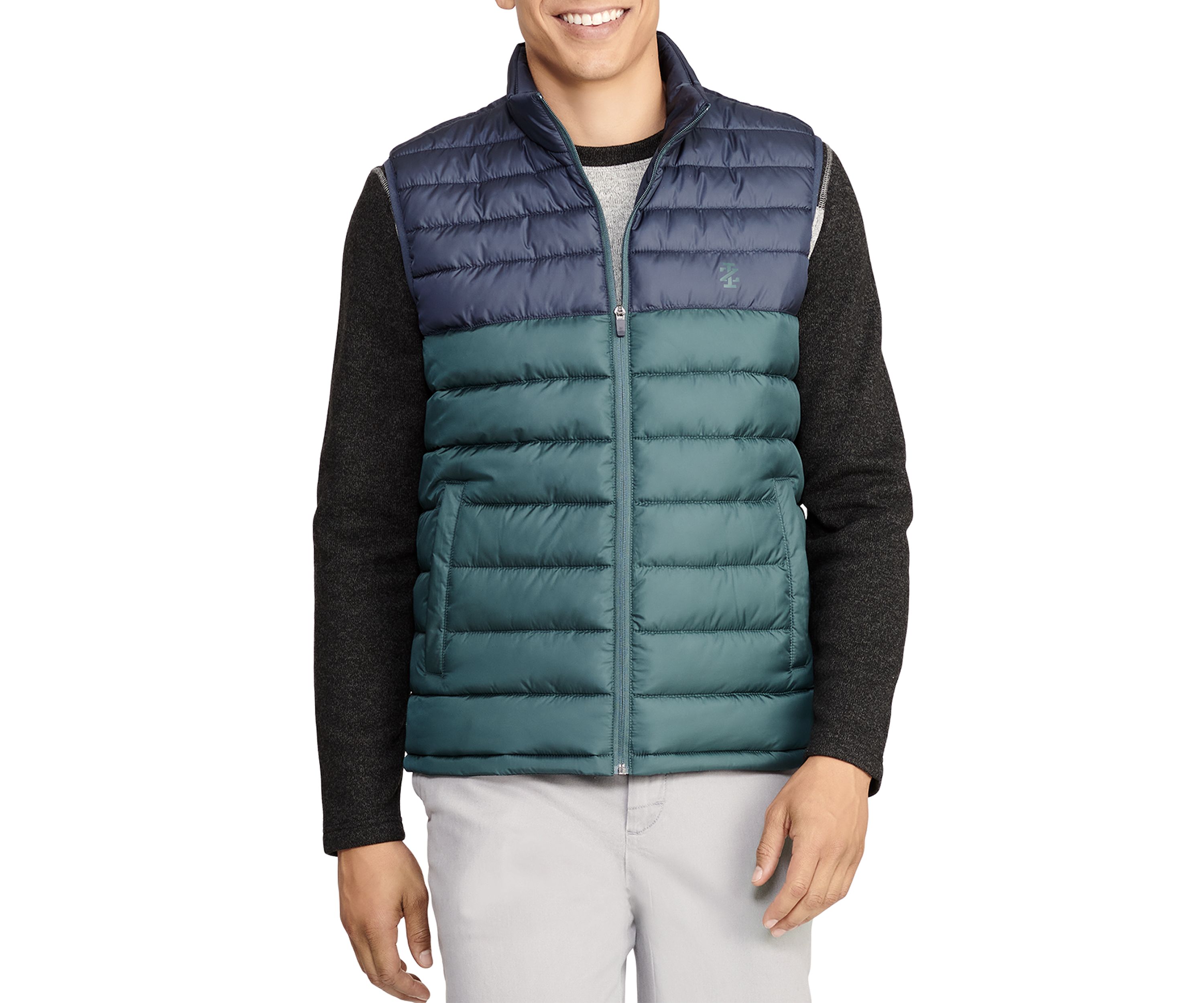 Color Block Full Zip Puffer Vest