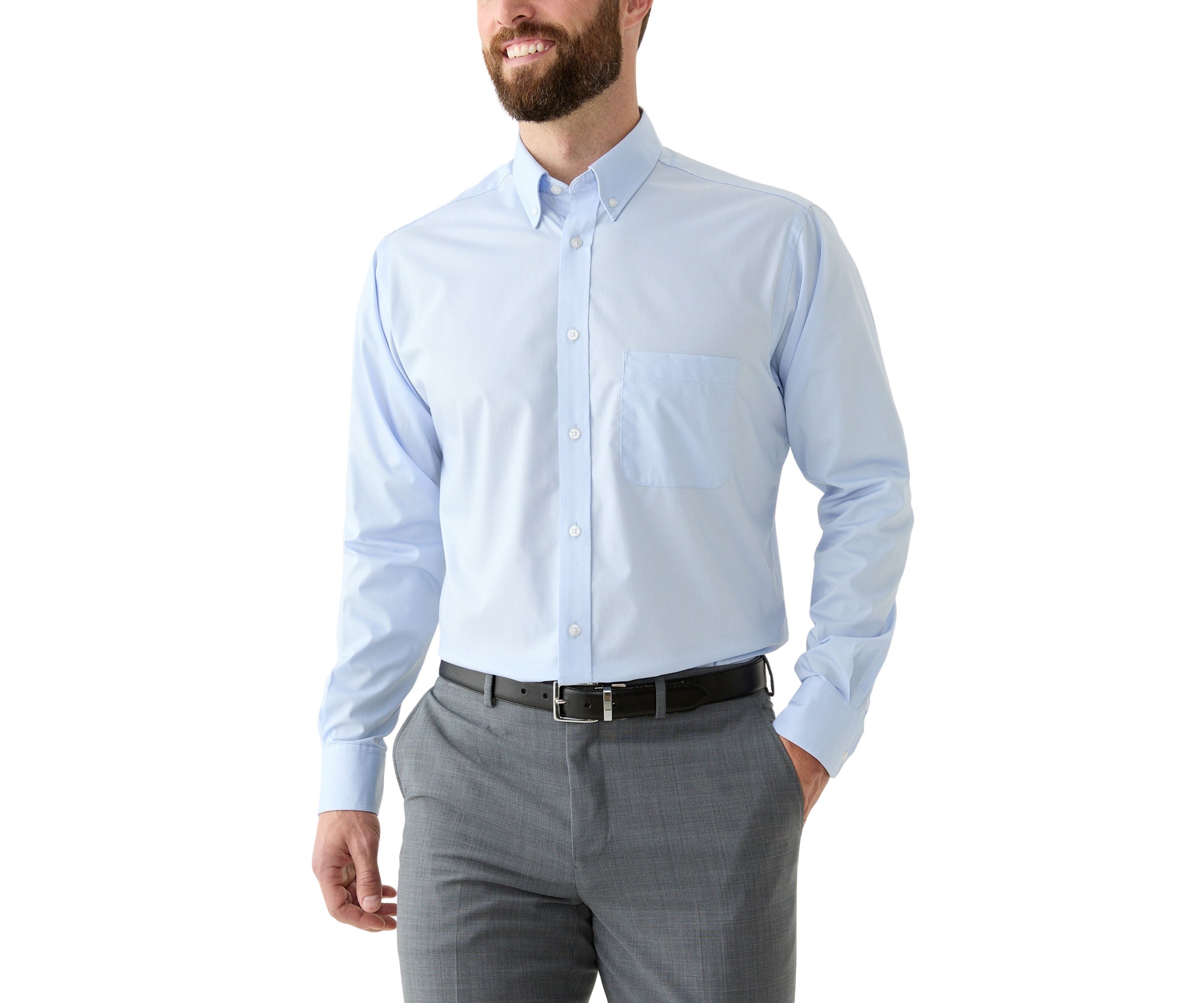 Long Sleeve Regular Button Down Solid Shirt