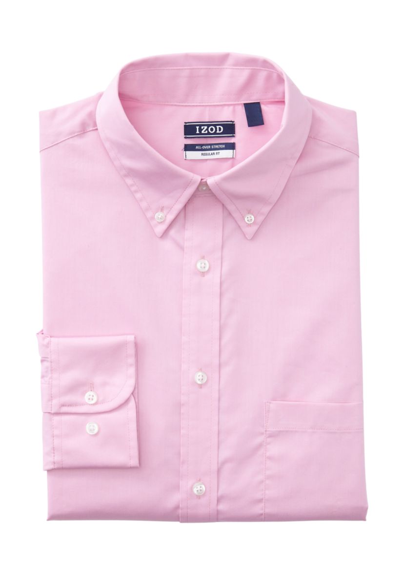 IZOD Long Sleeve Regular Button Down Solid Shirt | Belk