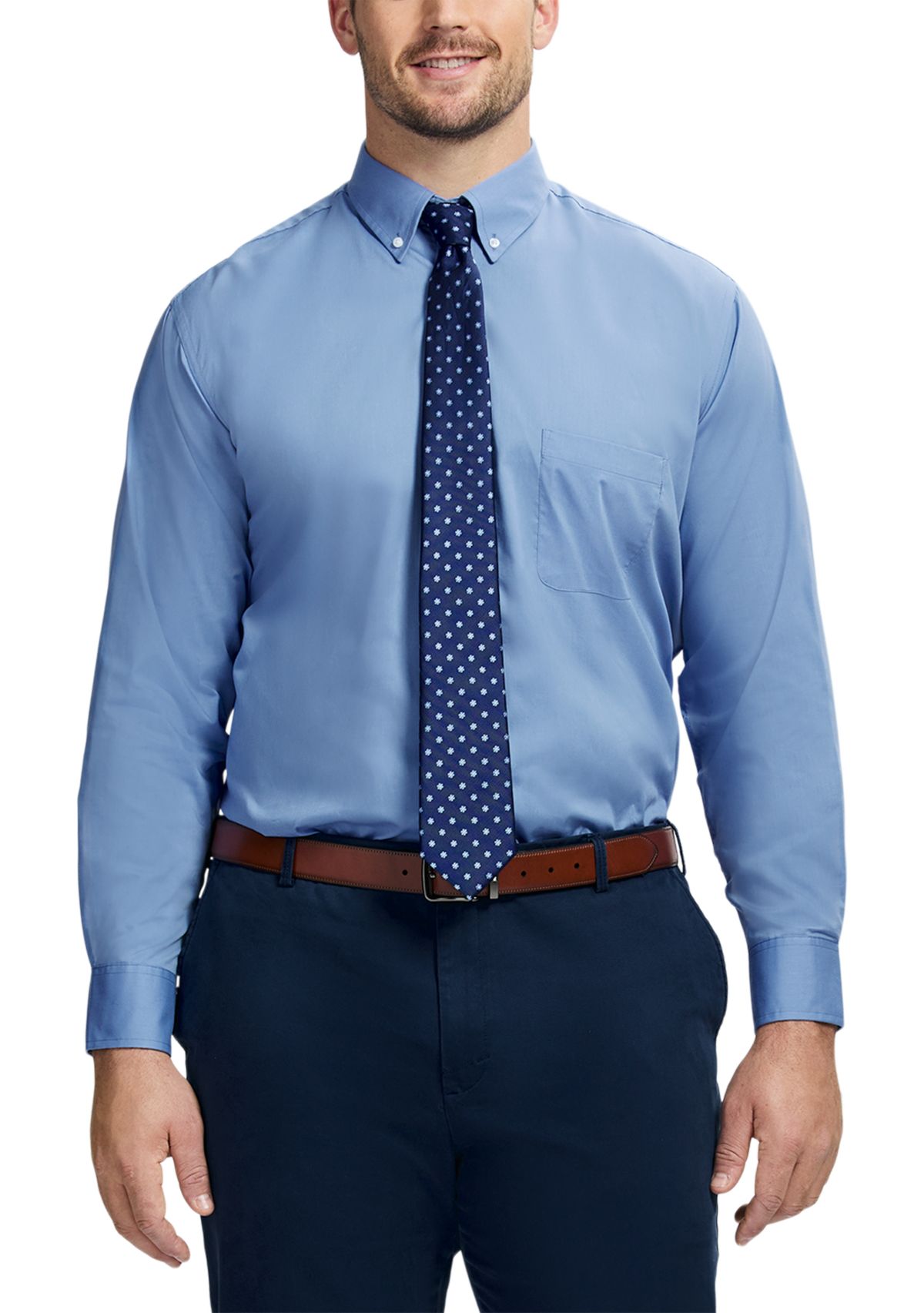 Big & Tall All-Over Stretch Button Down Shirt 