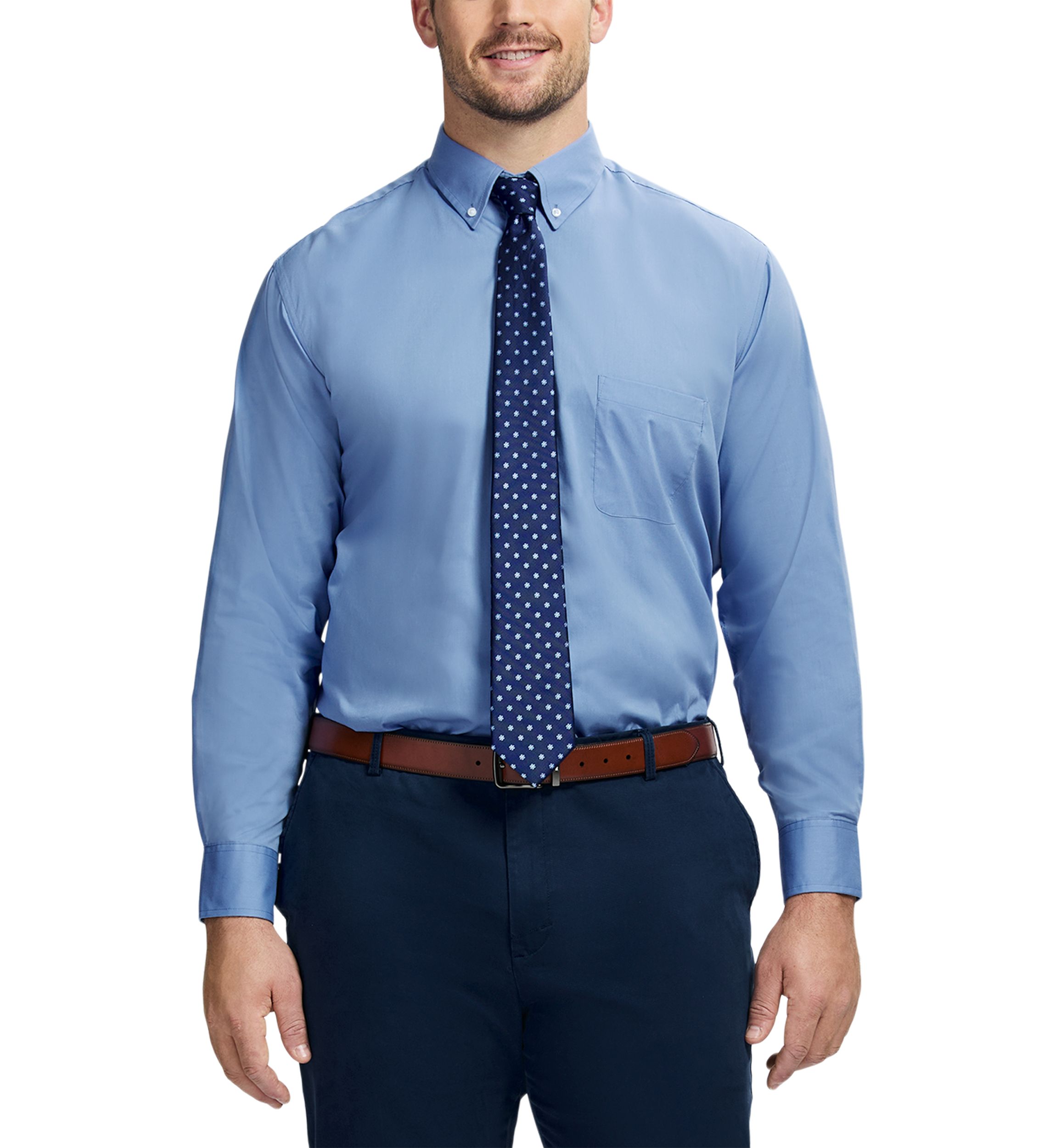 Big & Tall All-Over Stretch Button Down Shirt 