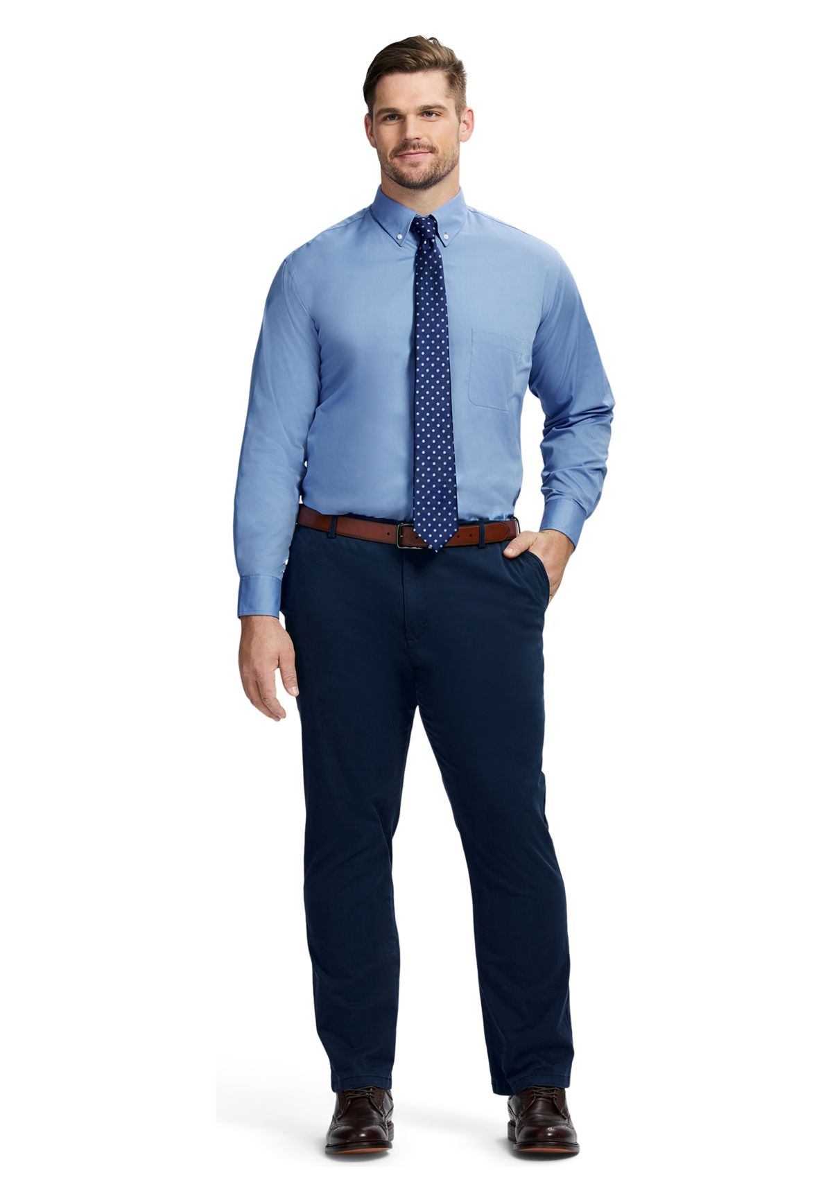 Big & Tall All-Over Stretch Button Down Shirt 