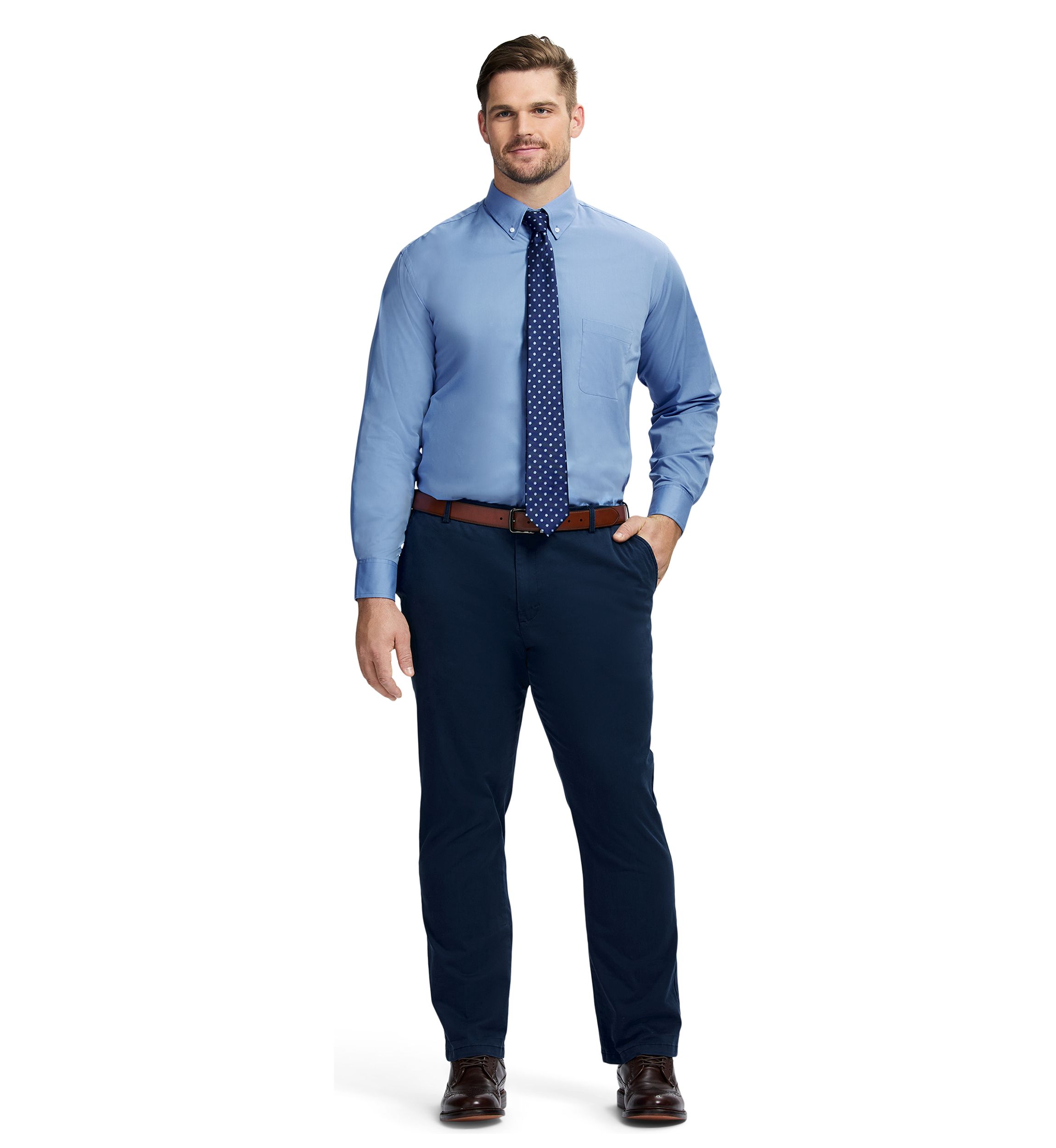Big & Tall All-Over Stretch Button Down Shirt 