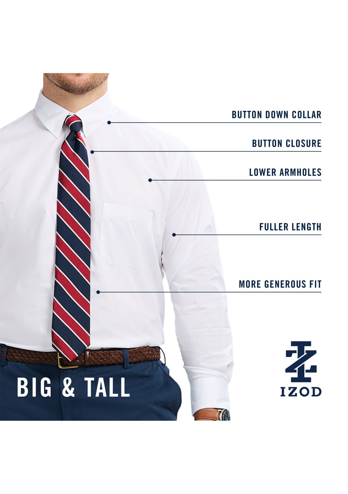 Big & Tall All-Over Stretch Button Down Shirt 