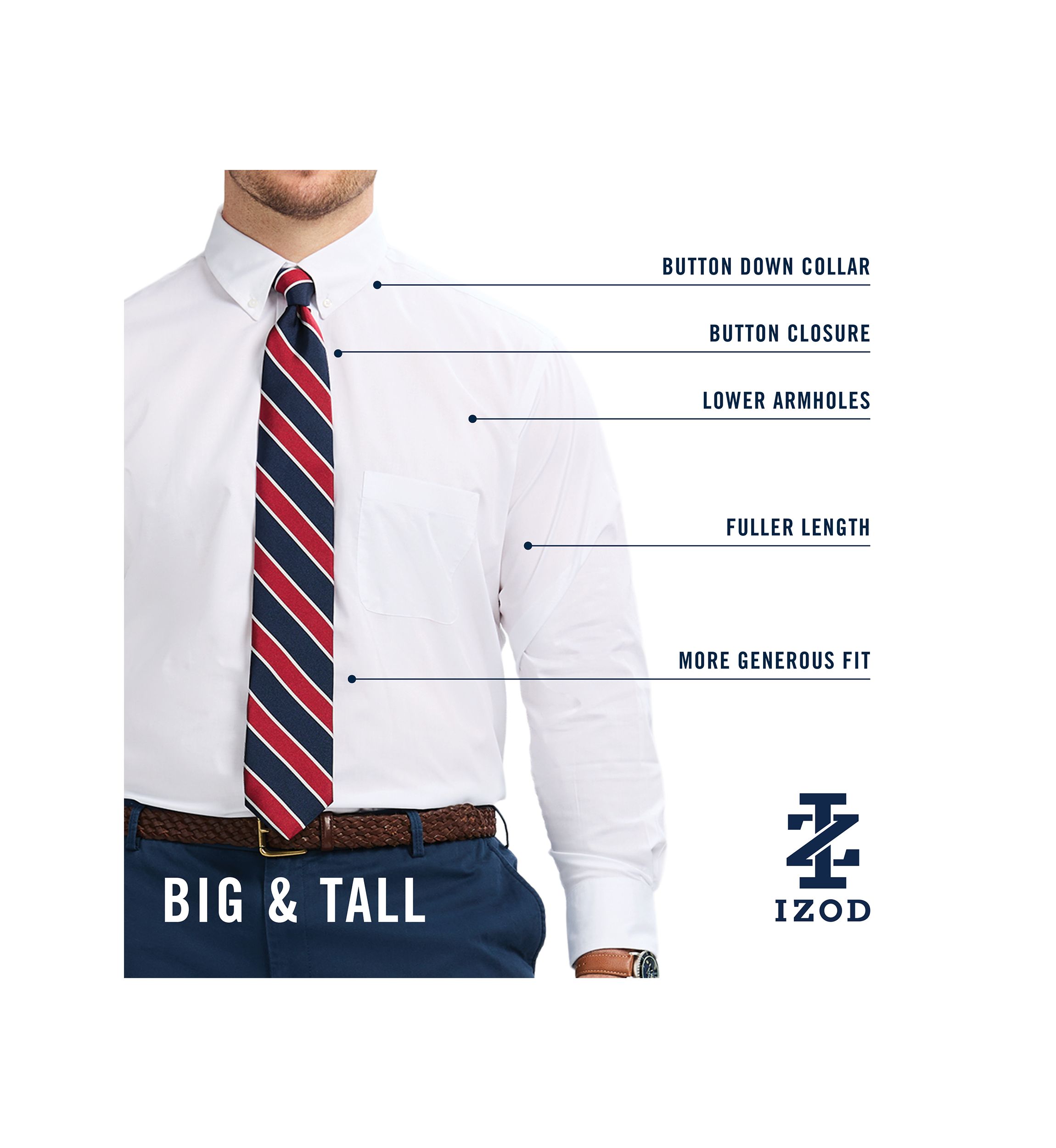 Big & Tall All-Over Stretch Button Down Shirt 