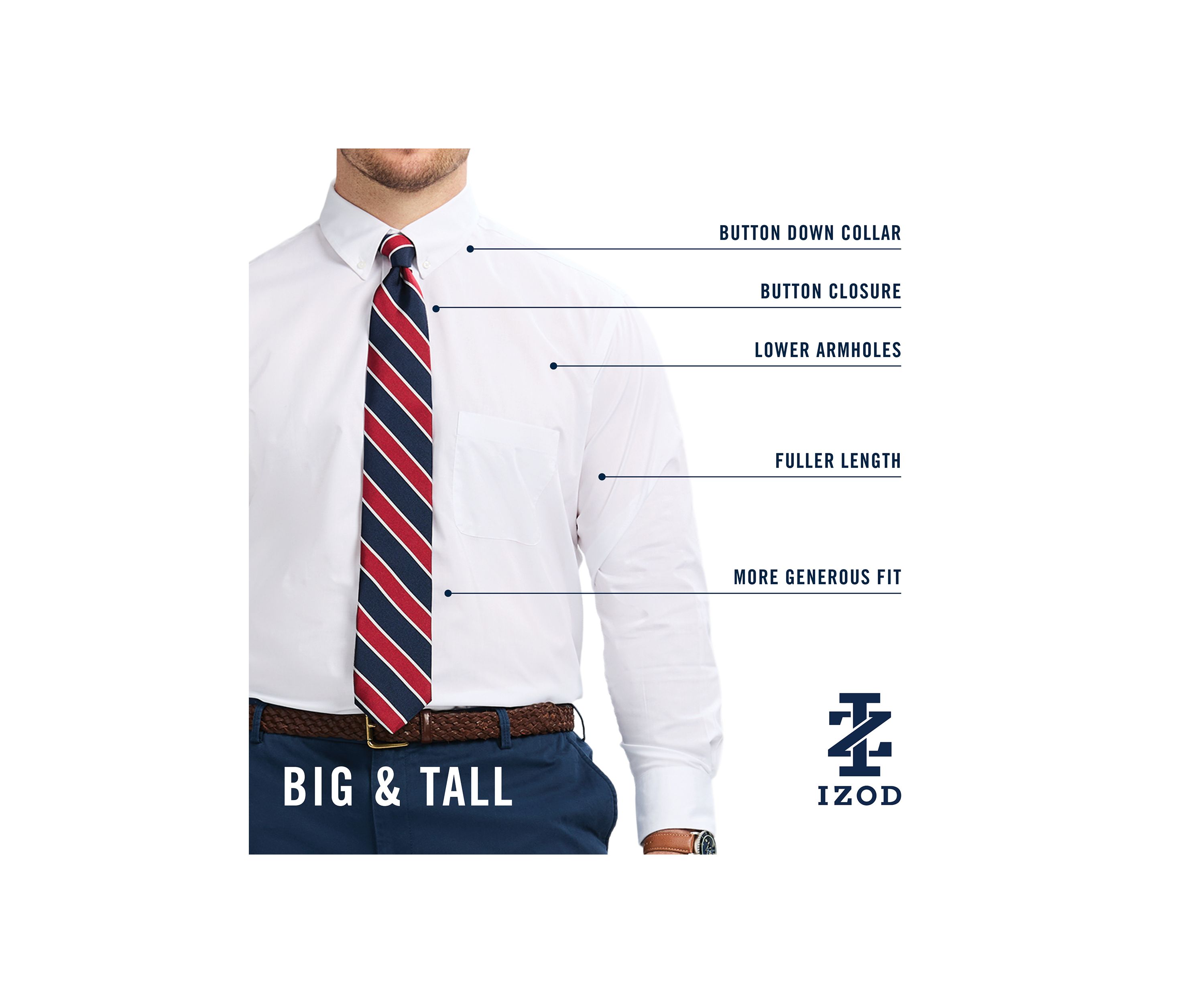 Big & Tall All-Over Stretch Button Down Shirt 