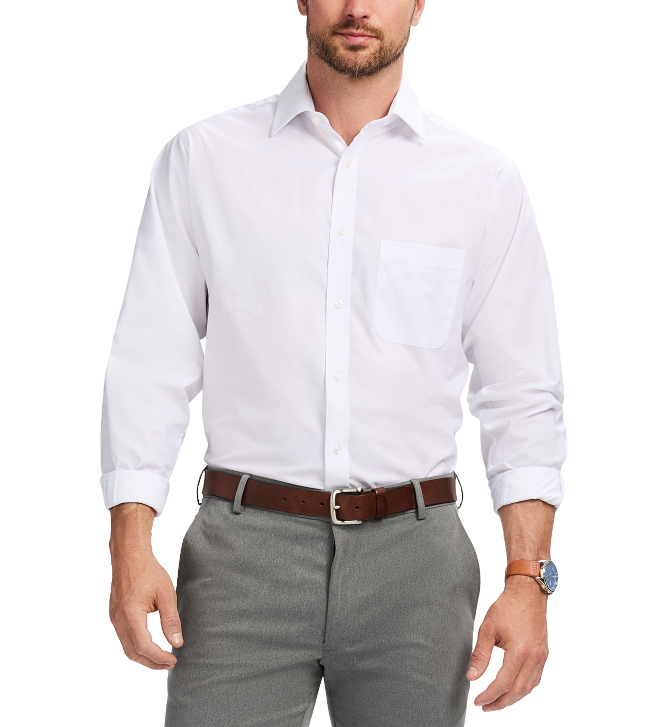 Regular Fit Allover Stretch Button Down​​ Shirt