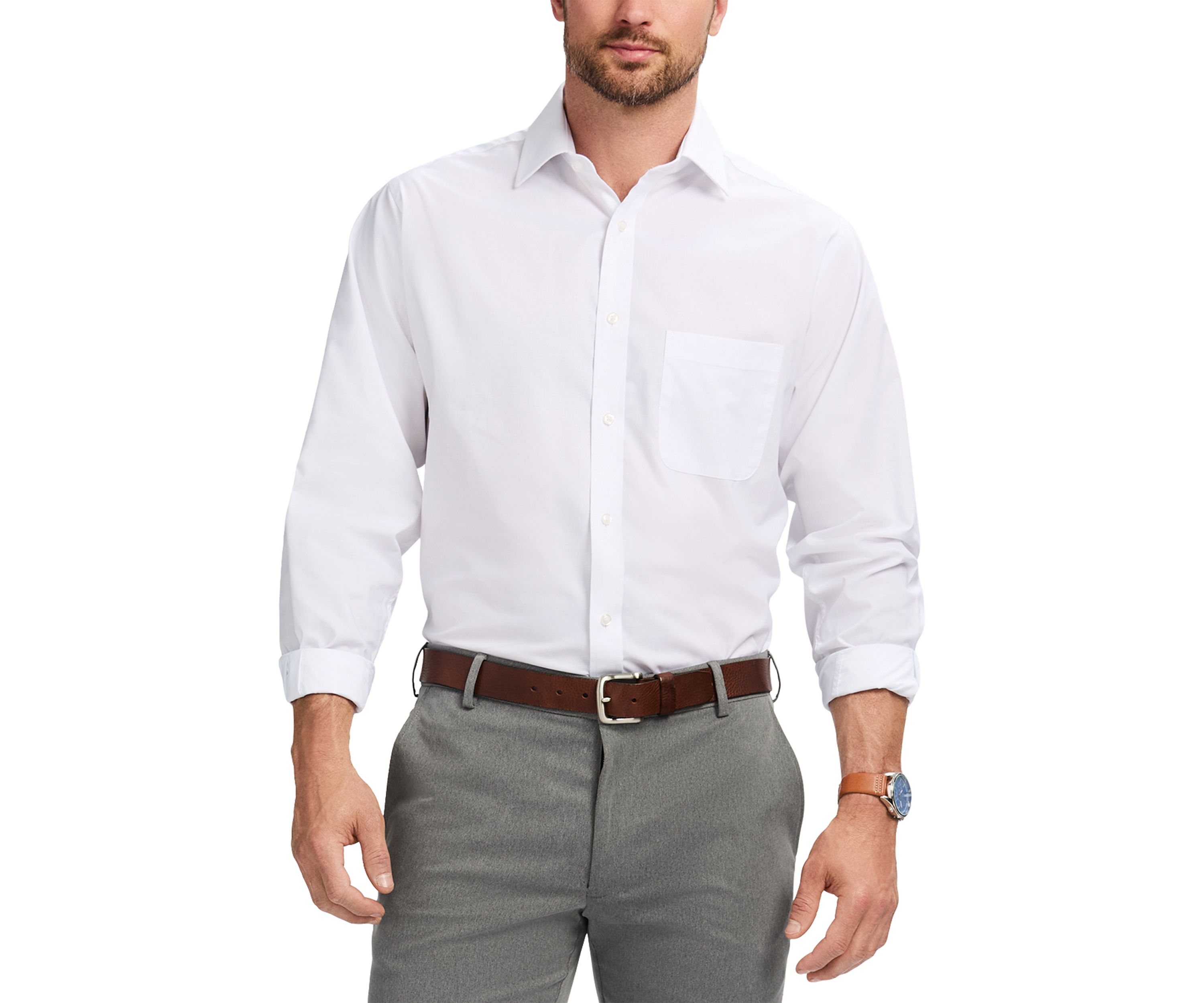 Regular Fit Allover Stretch Button Down​​ Shirt