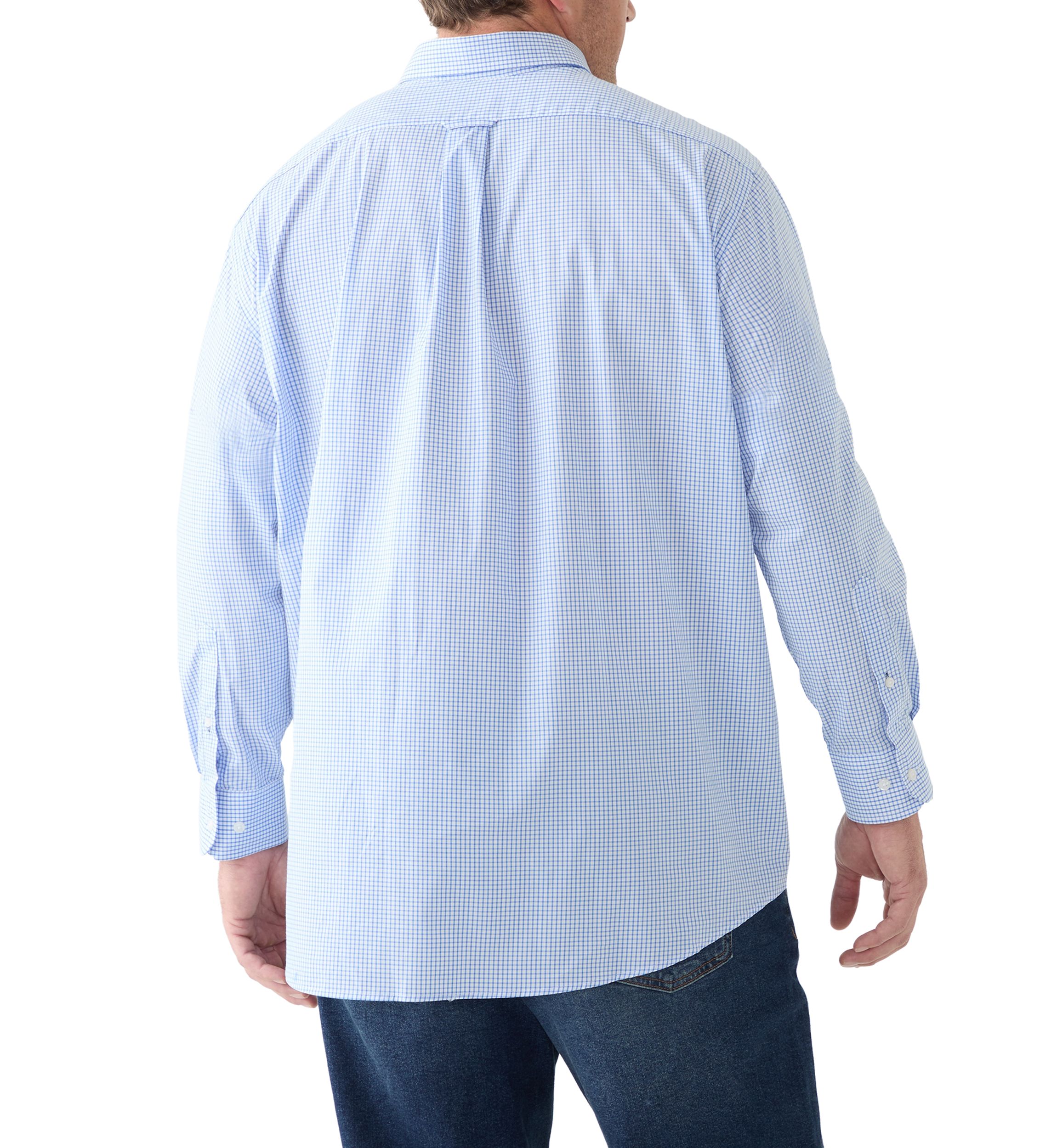 Big & Tall Tartan Stretch Regular Fit Button Down Shirt 