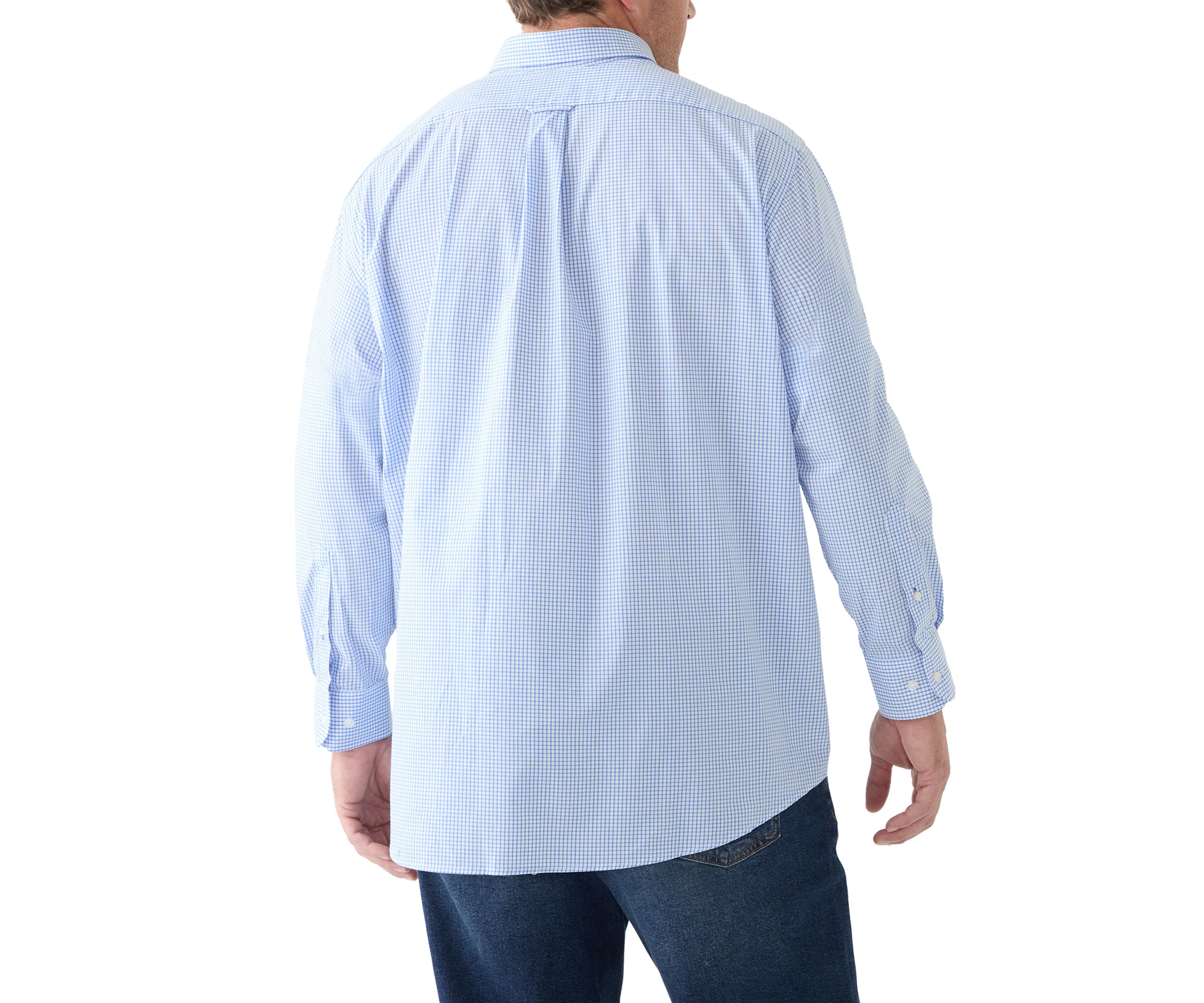 Big & Tall Tartan Stretch Regular Fit Button Down Shirt 