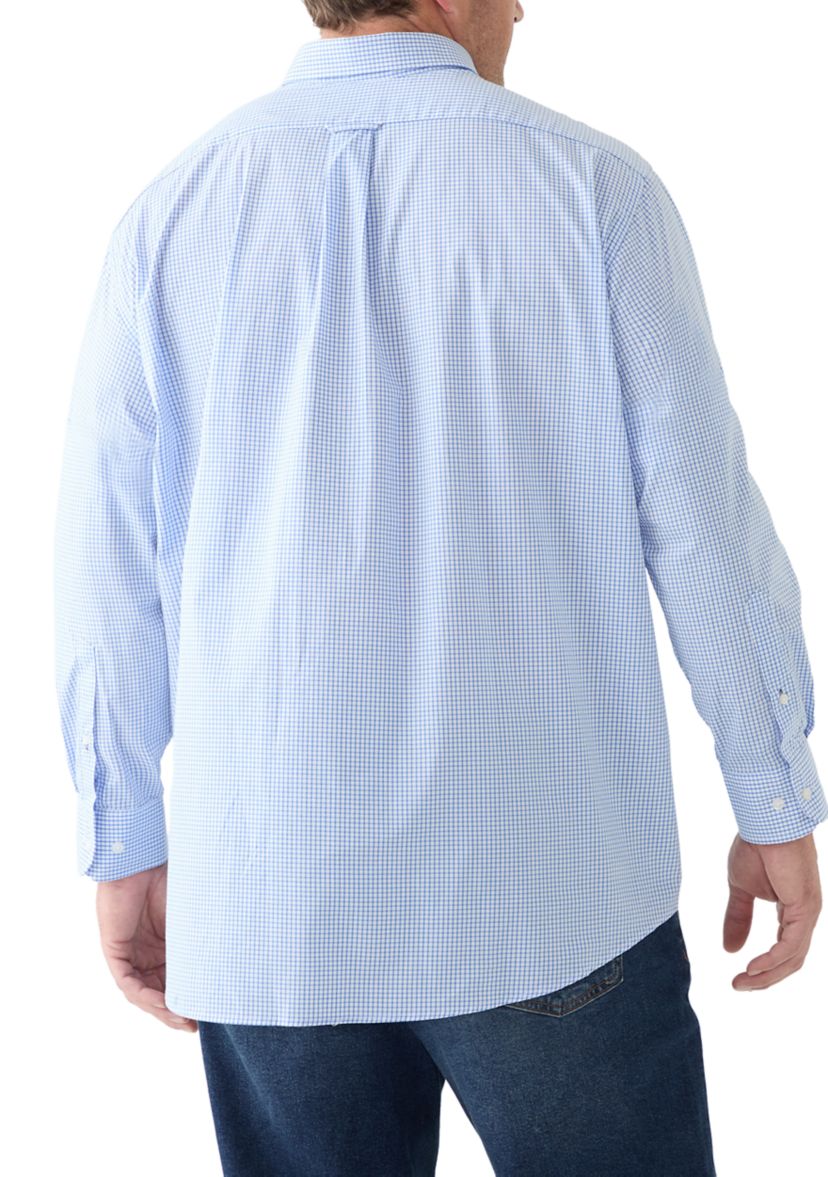Big & Tall Tartan Stretch Regular Fit Button Down Shirt 