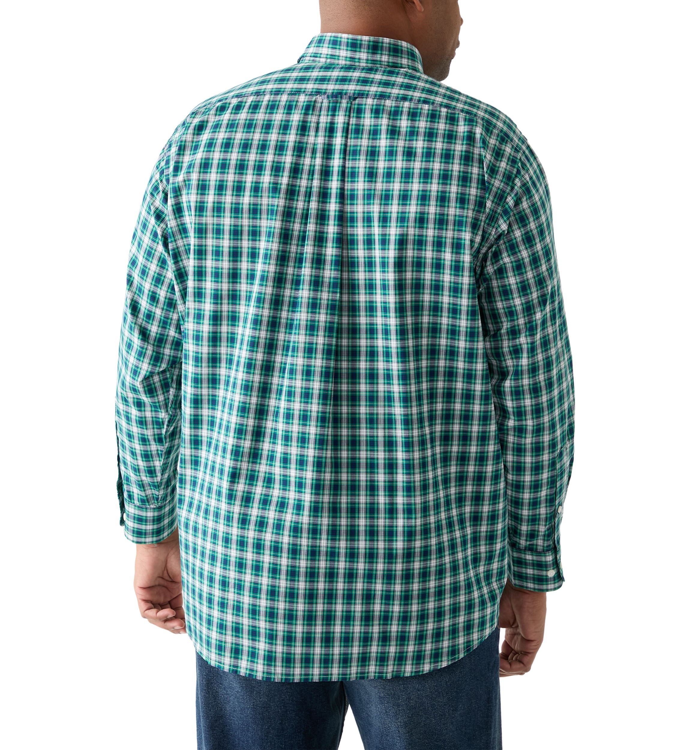 Big & Tall Long Sleeve Tartan Plaid Dress Shirt