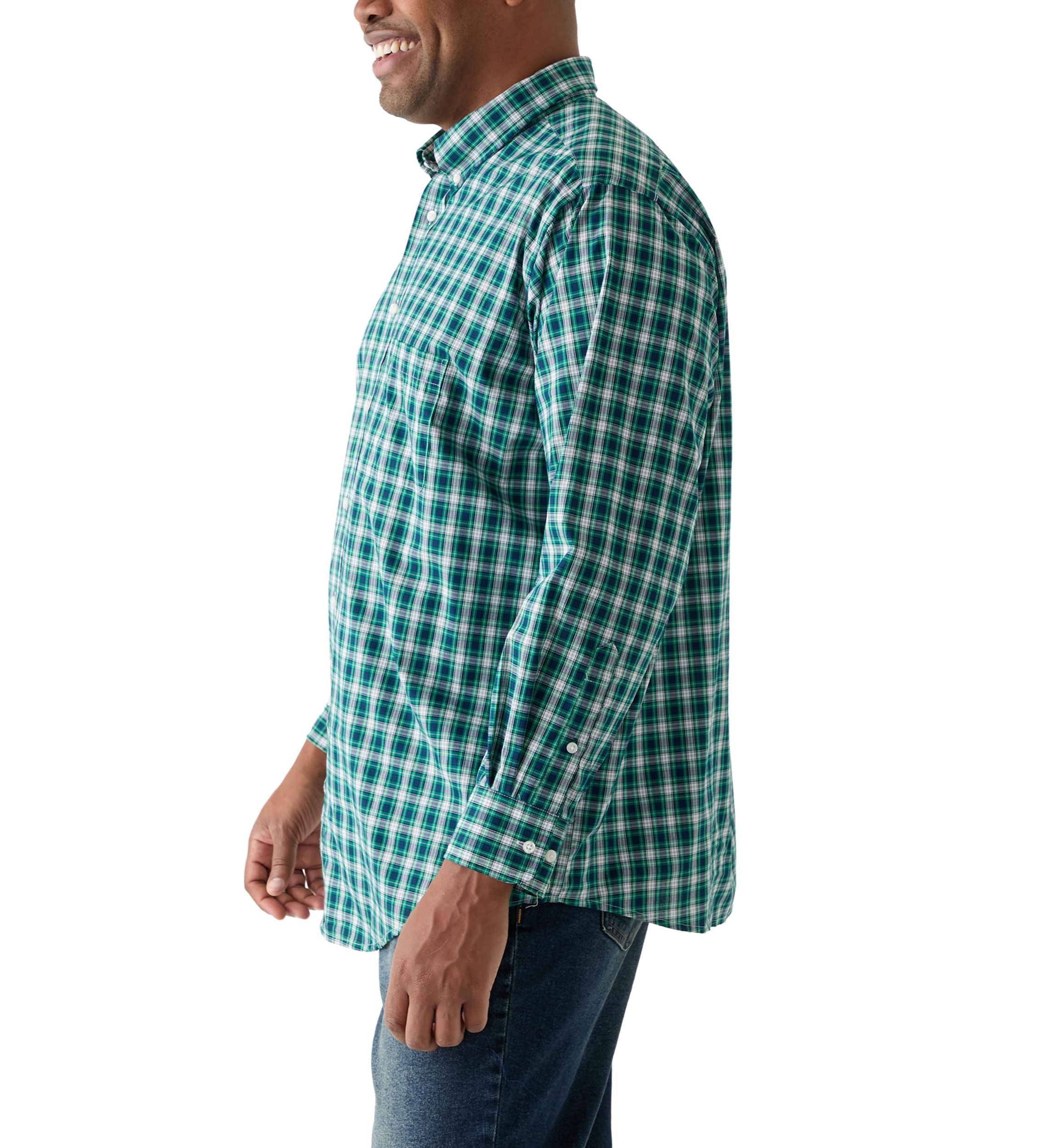 Big & Tall Long Sleeve Tartan Plaid Dress Shirt