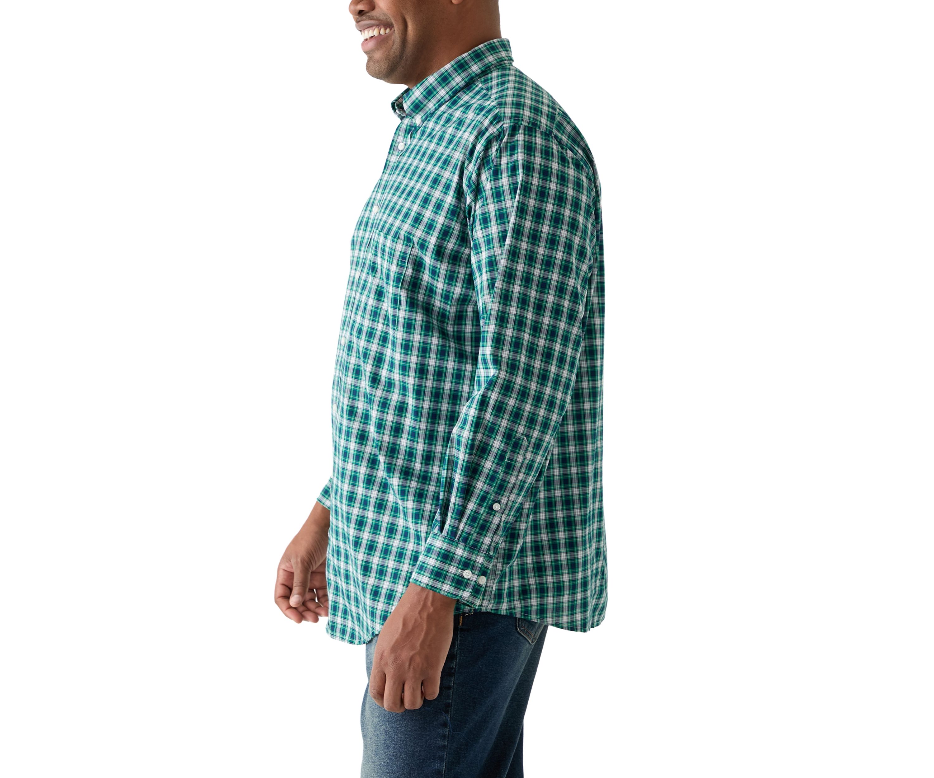 Big & Tall Long Sleeve Tartan Plaid Dress Shirt