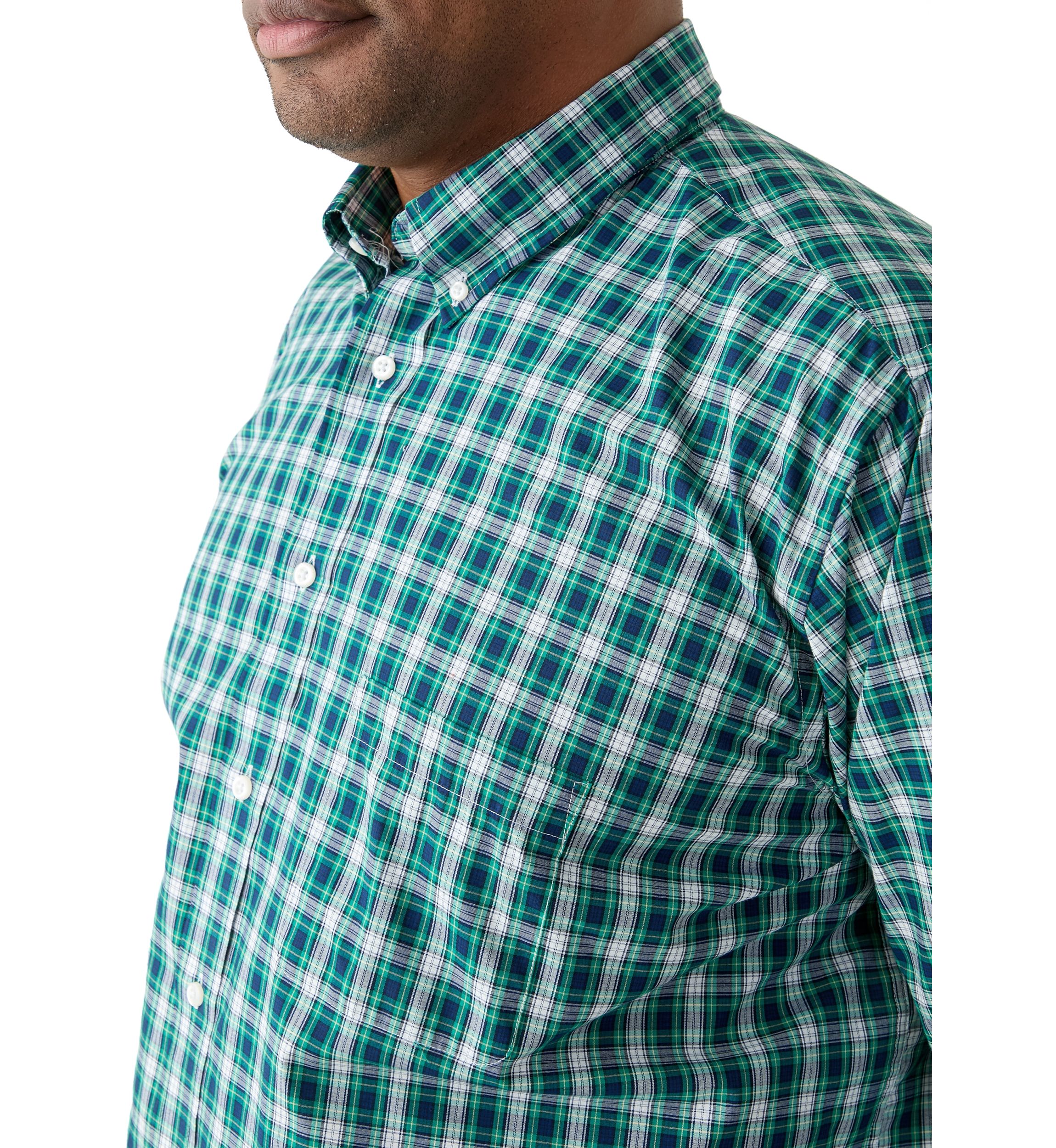 Big & Tall Long Sleeve Tartan Plaid Dress Shirt