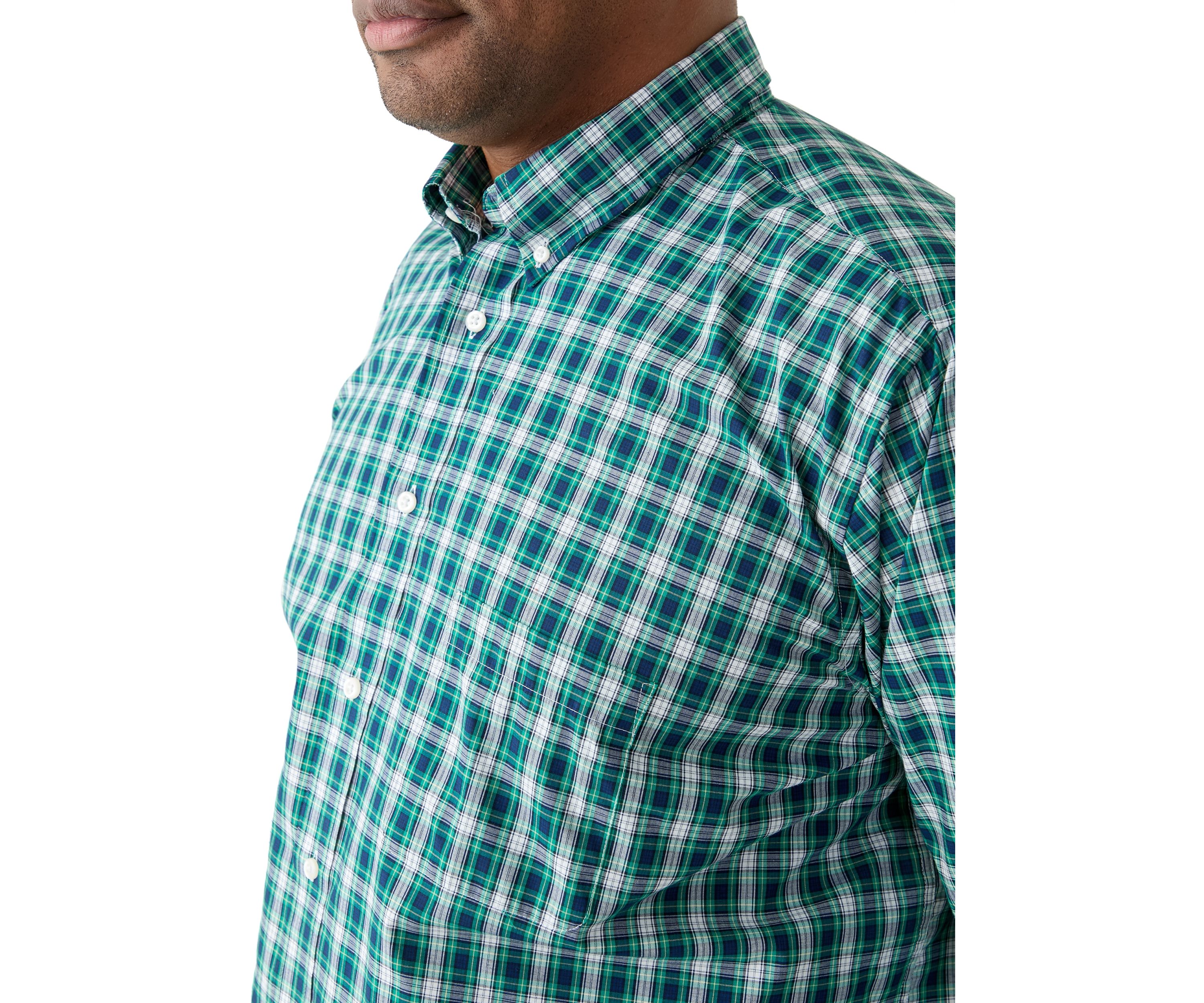 Big & Tall Long Sleeve Tartan Plaid Dress Shirt