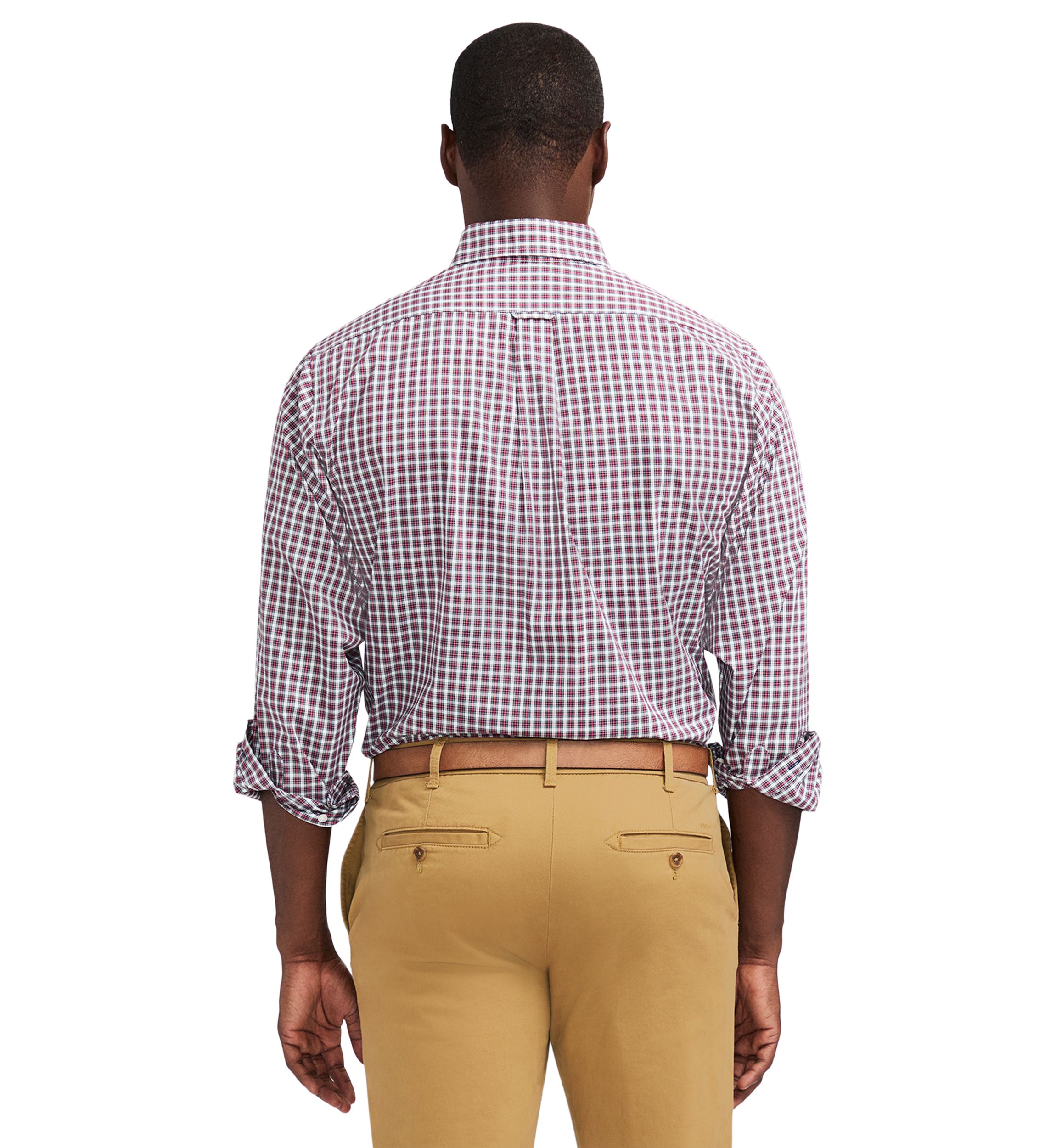 Tartan Printed Regular Fit Button Down Stretch Shirt