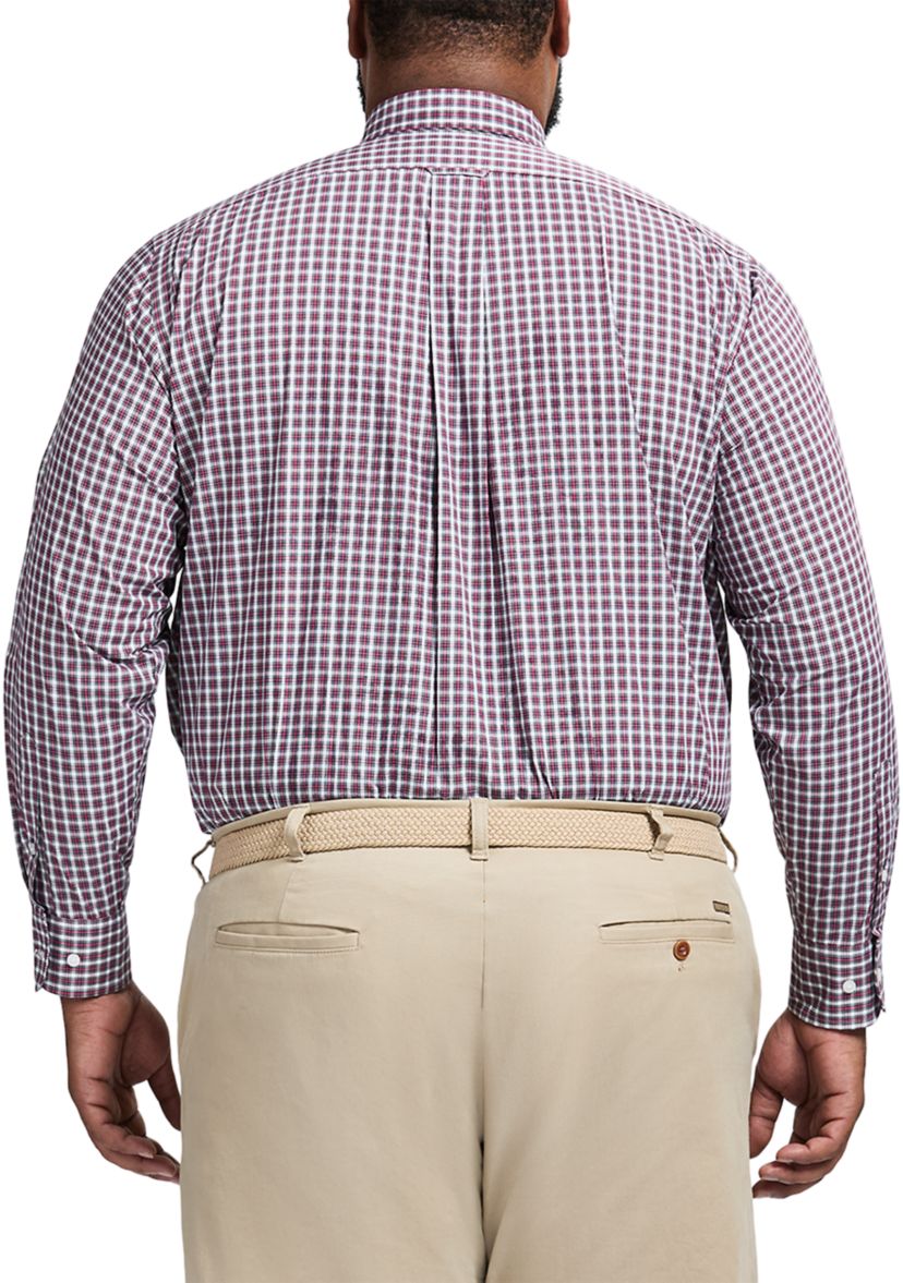 Big & Tall Tartan Stretch Regular Fit Button Down Shirt 