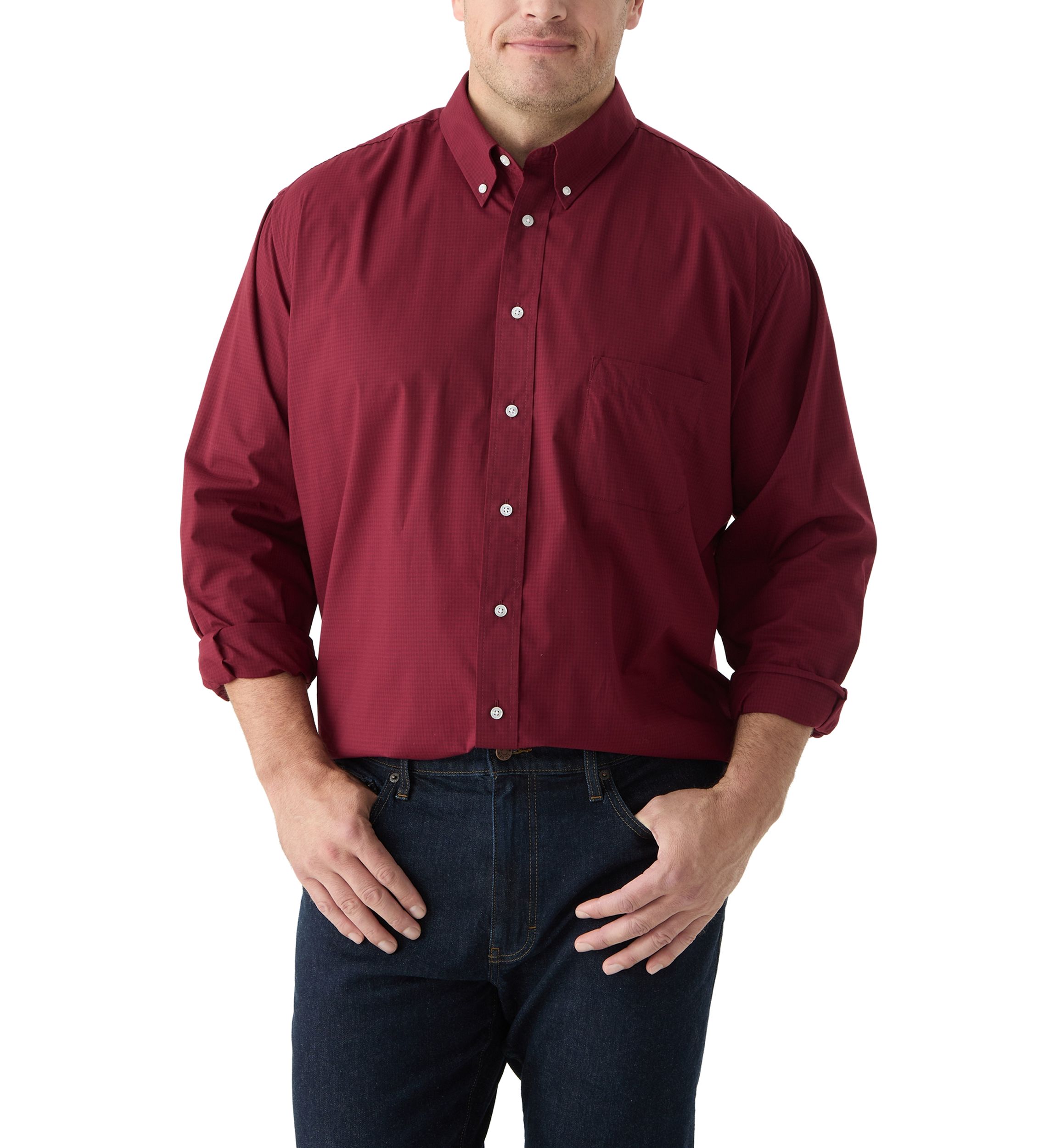 Big & Tall Fashion Stretch Regular Fit Button Down Shirt