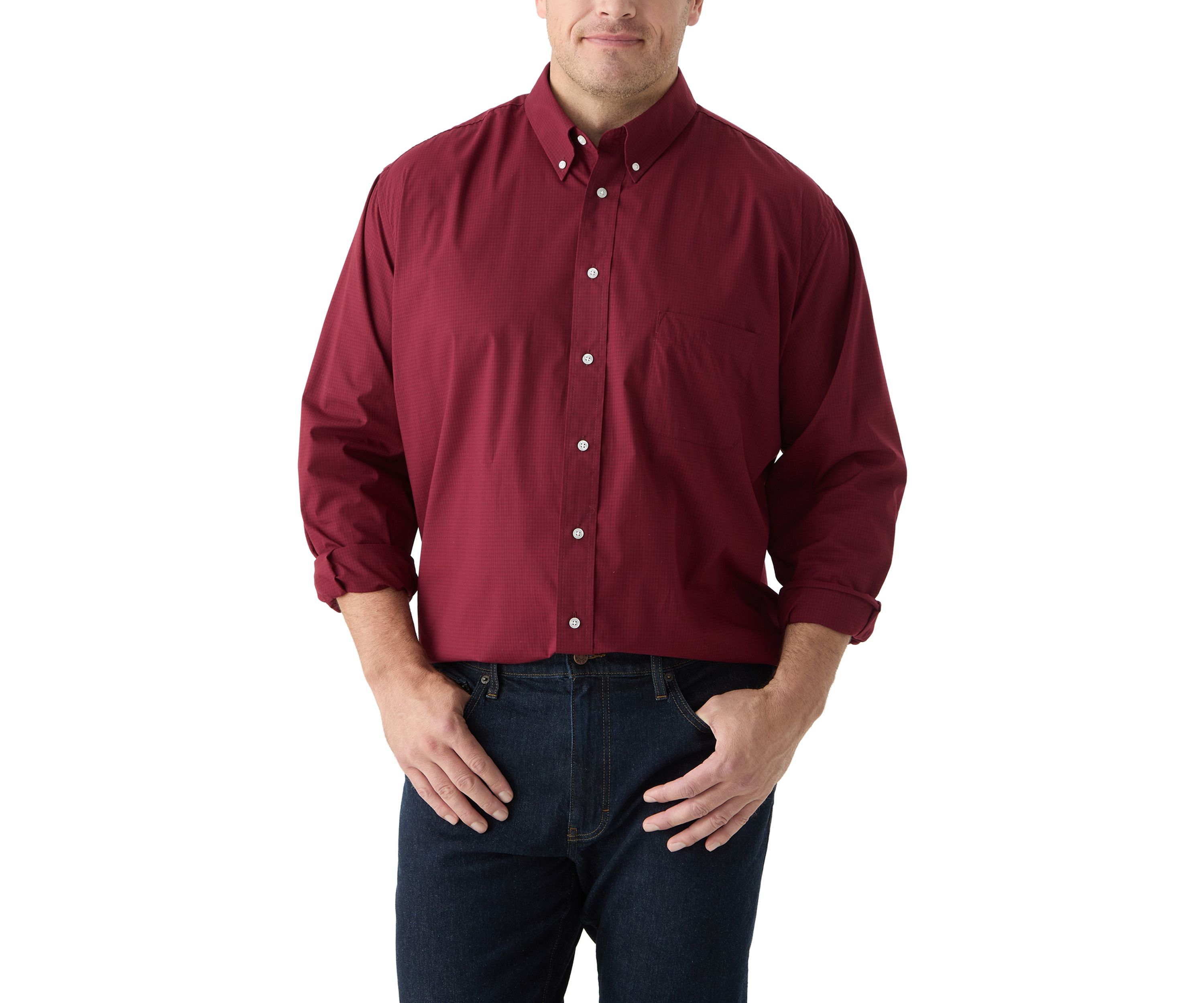 Big & Tall Fashion Stretch Regular Fit Button Down Shirt