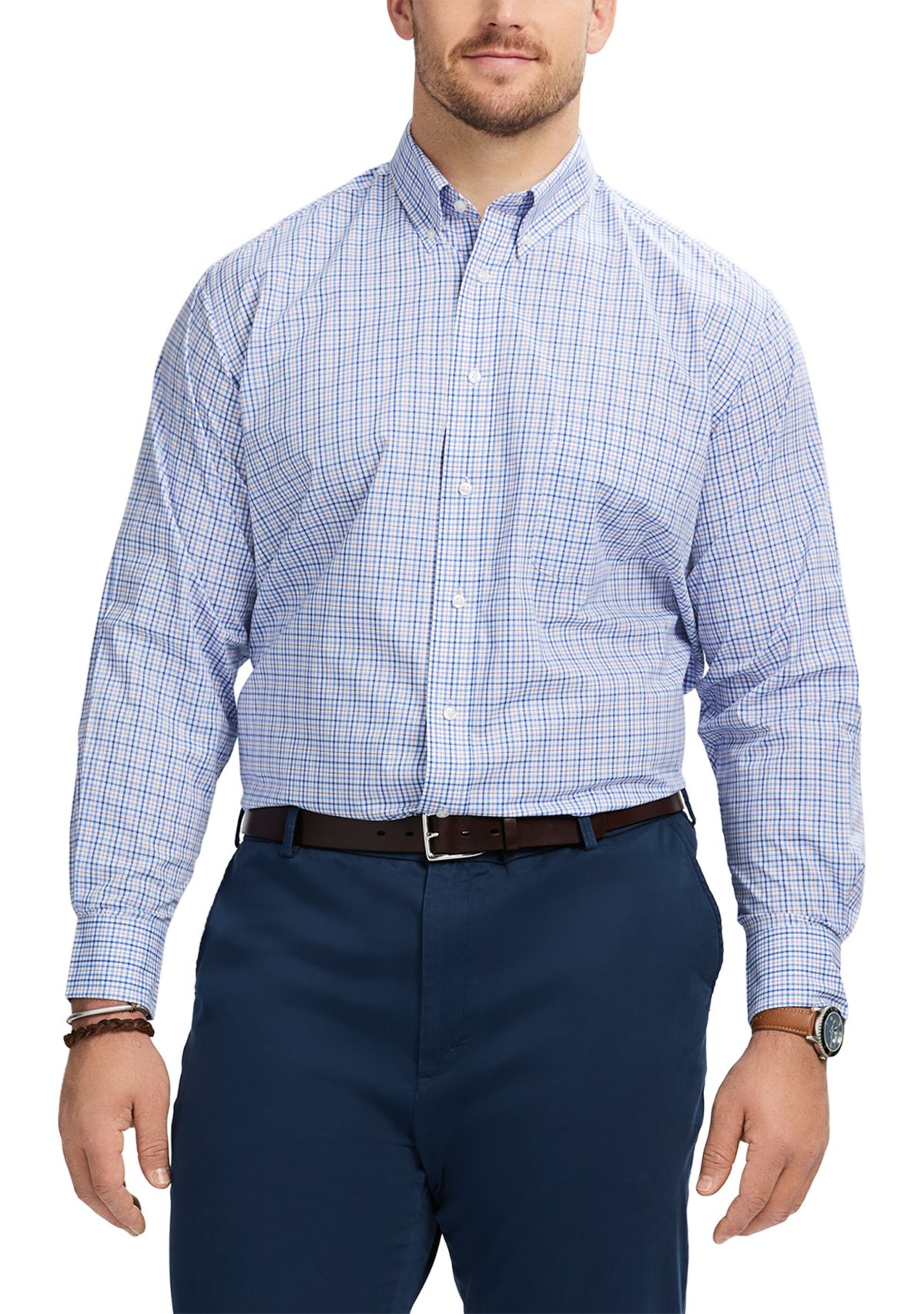 Big & Tall Fashion Stretch Regular Fit Button Down​ Shirt 