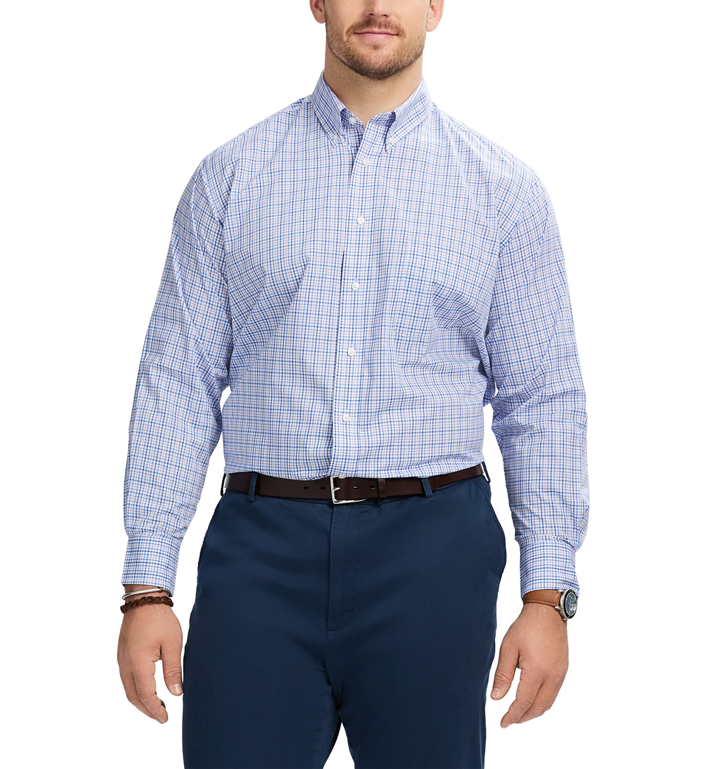 Big & Tall Fashion Stretch Regular Fit Button Down​ Shirt 