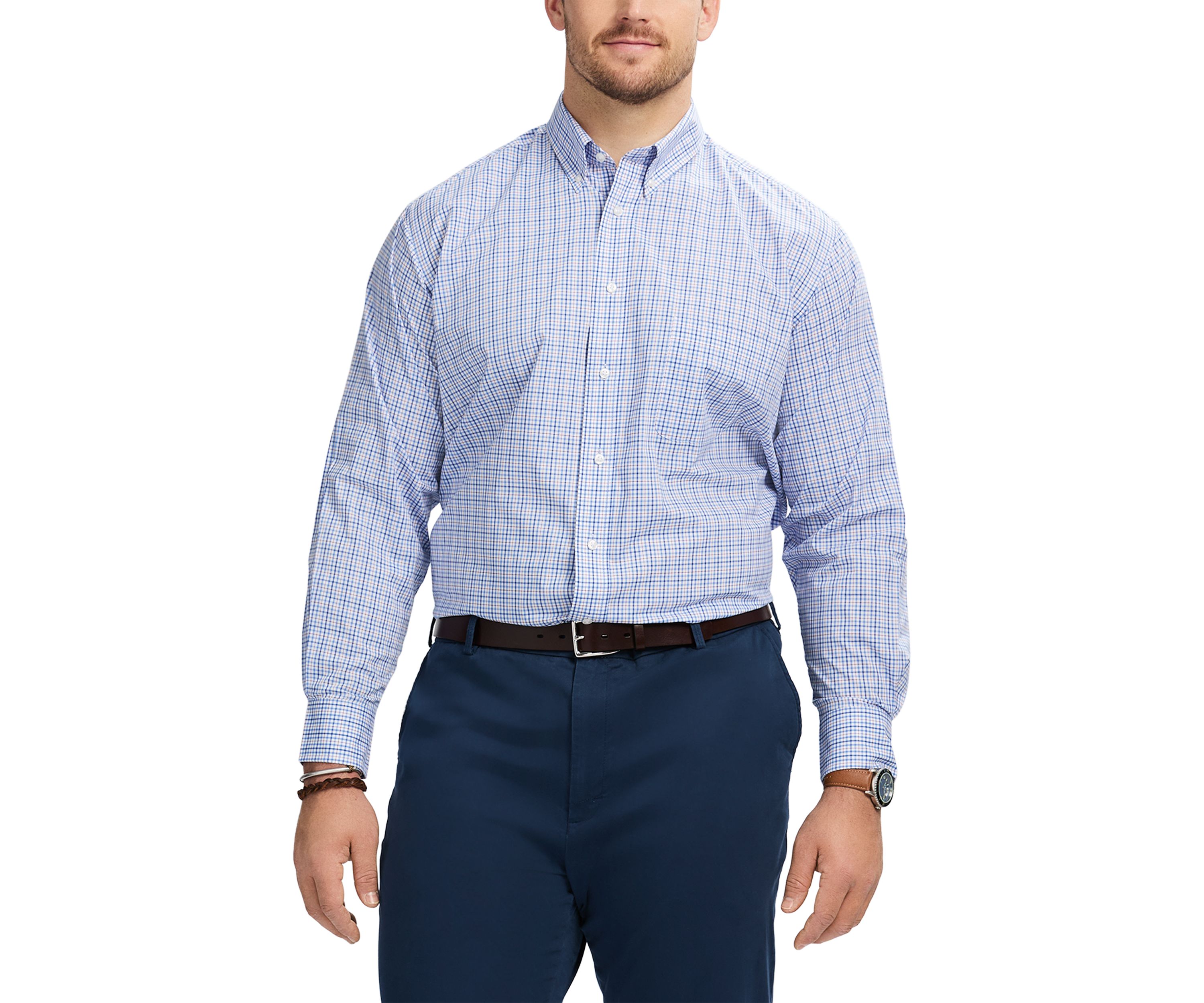 Big & Tall Fashion Stretch Regular Fit Button Down​ Shirt 