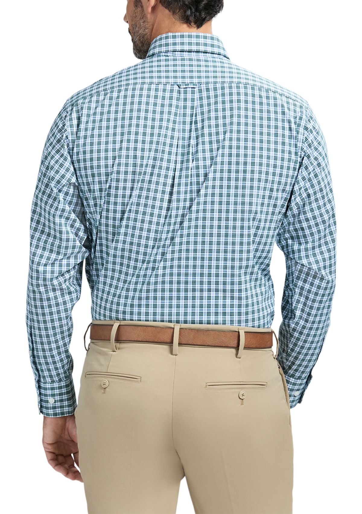 Mens Allover Stretch Regular Fit Button Down Shirt