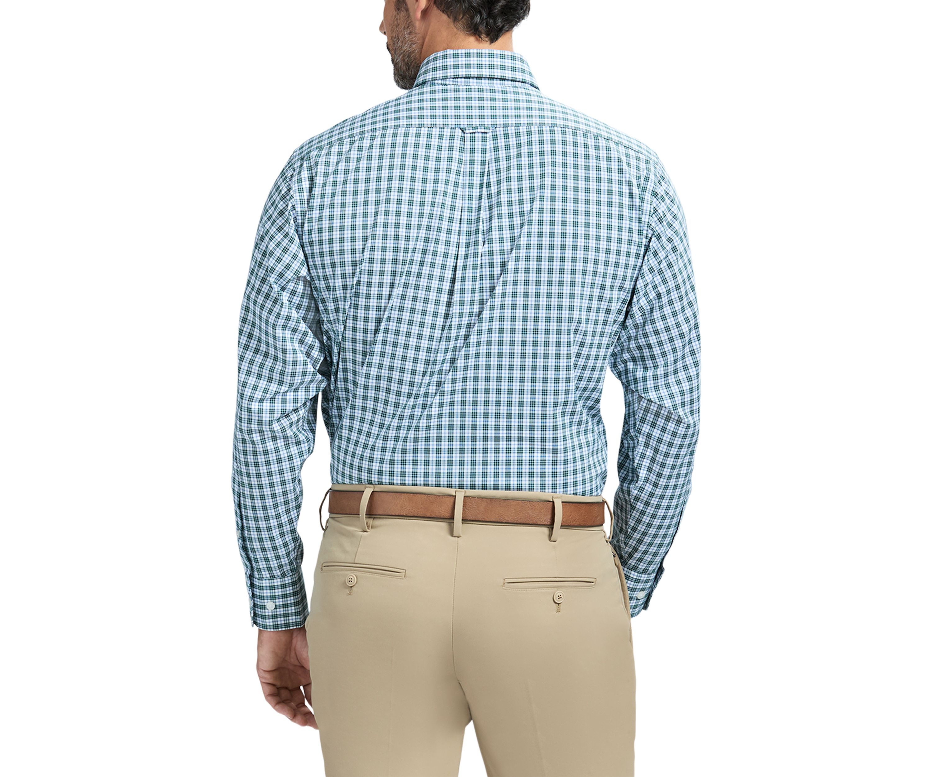 Mens Allover Stretch Regular Fit Button Down Shirt