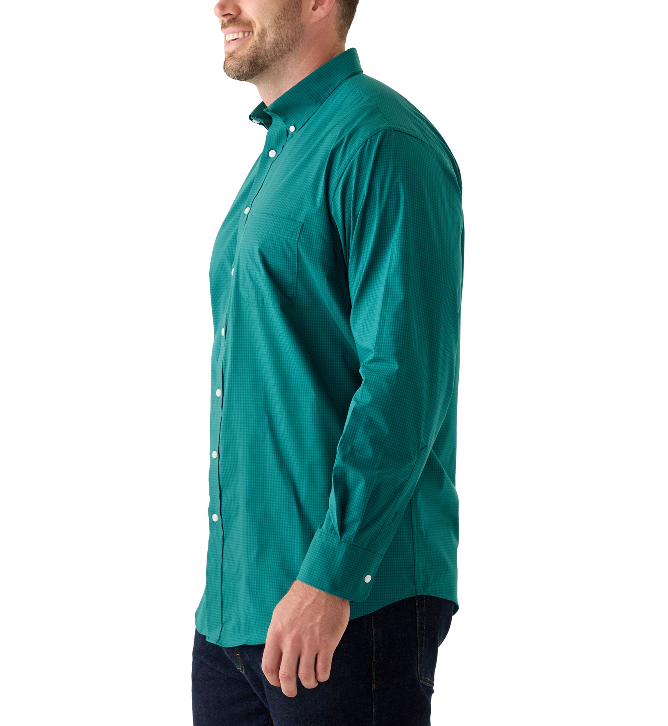 Big & Tall Long Sleeve Two Color Gingham Plaid Dress Shirt