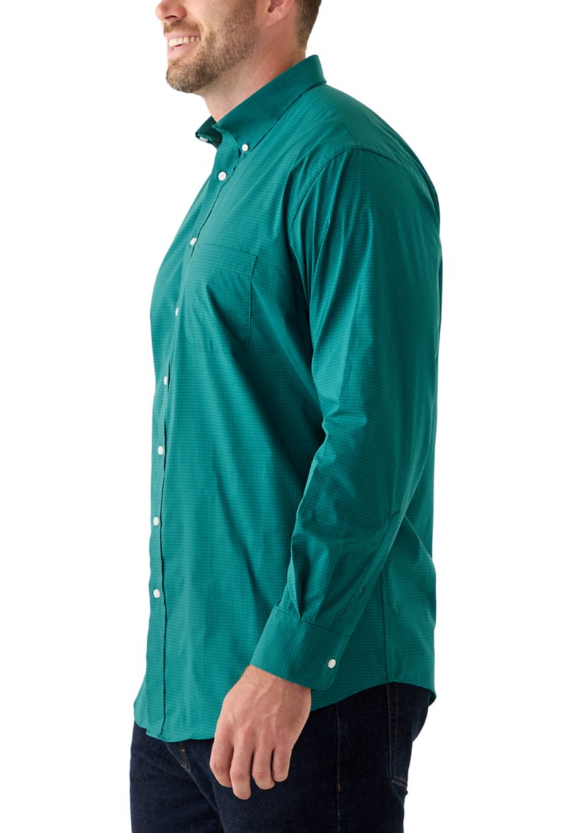 Big & Tall Long Sleeve Two Color Gingham Plaid Dress Shirt