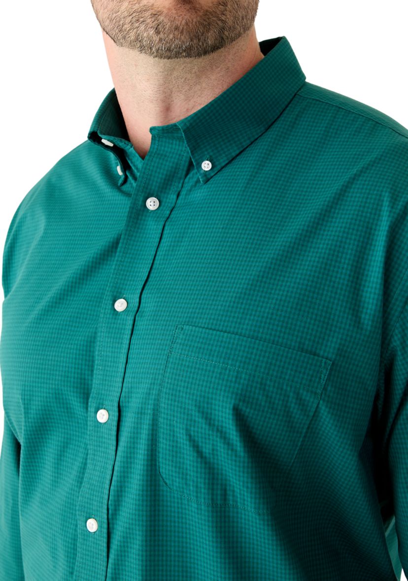 Big & Tall Long Sleeve Two Color Gingham Plaid Dress Shirt