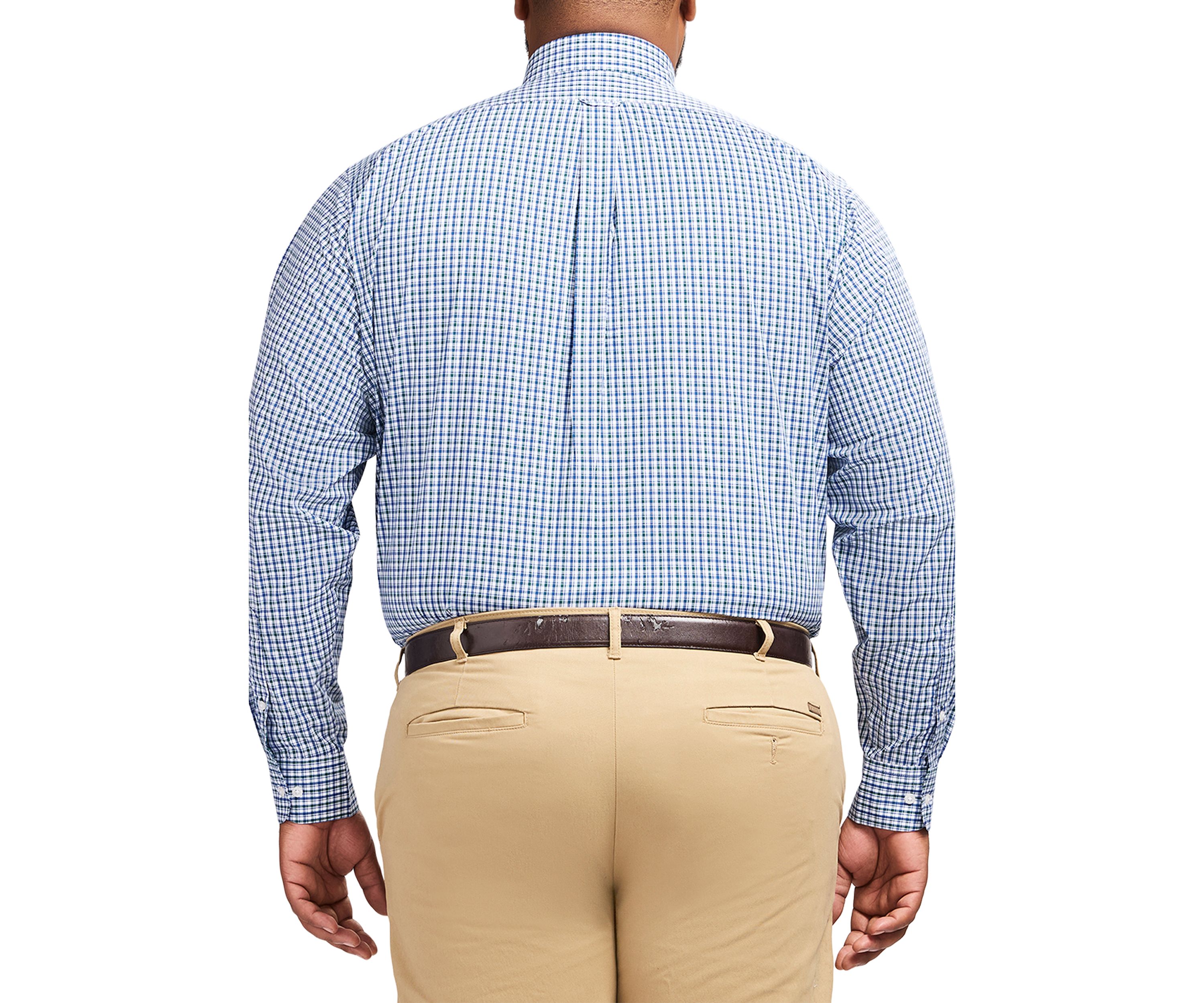 Big & Tall Long Sleeve Plaid Dress Shirt