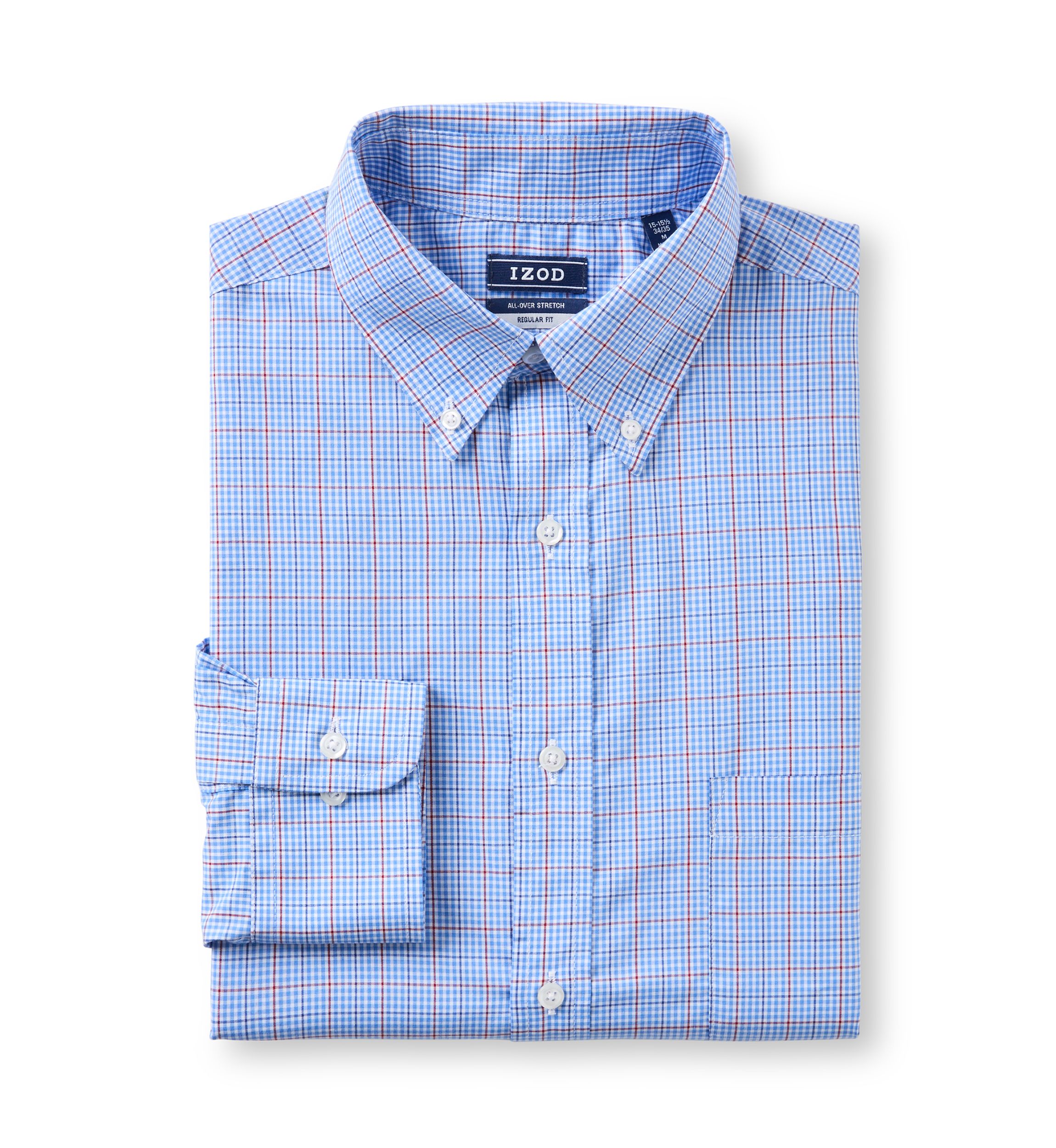 Long Sleeve All Over Stretch Regular Fit Button Down Shirt