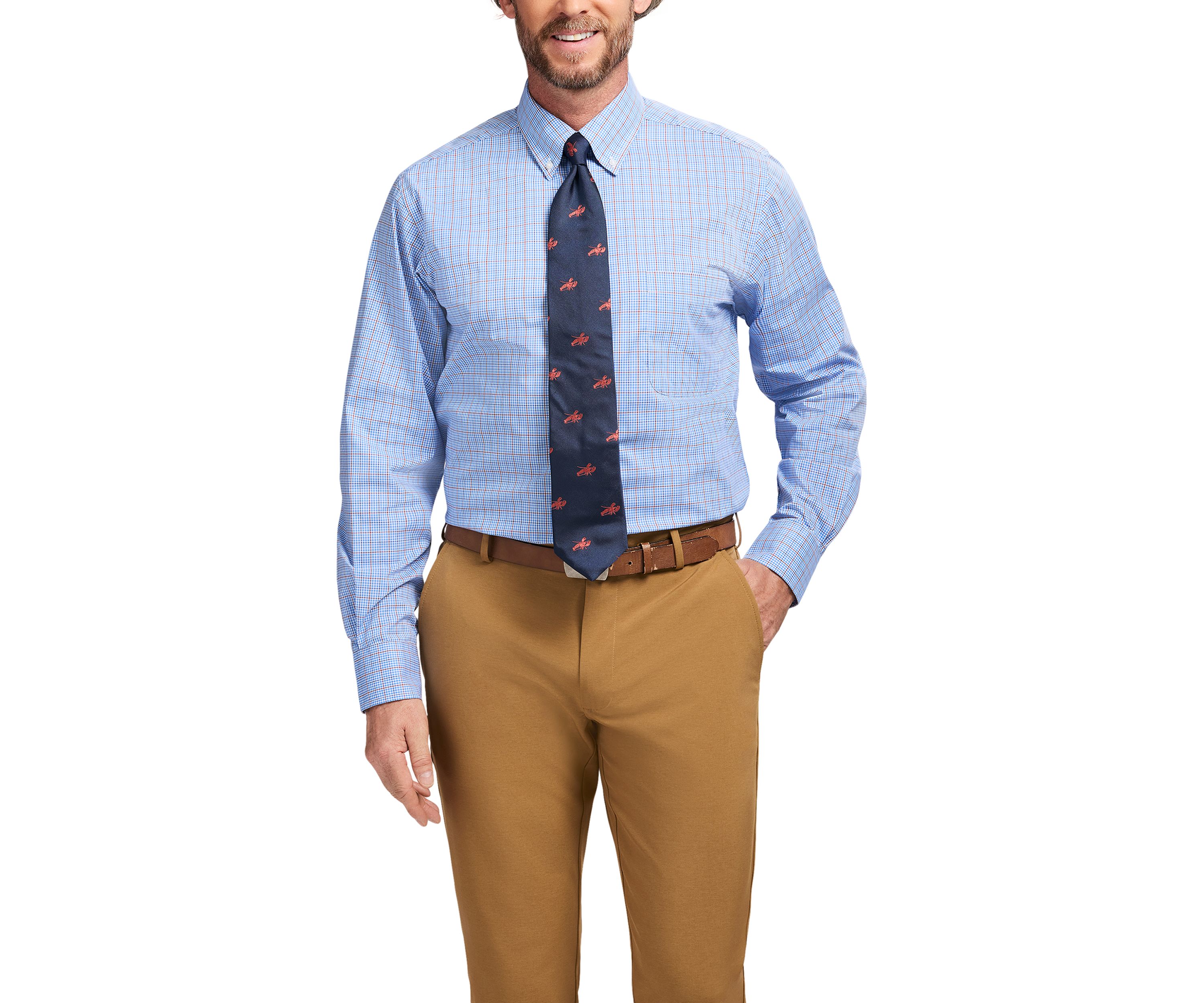 Long Sleeve All Over Stretch Regular Fit Button Down Shirt